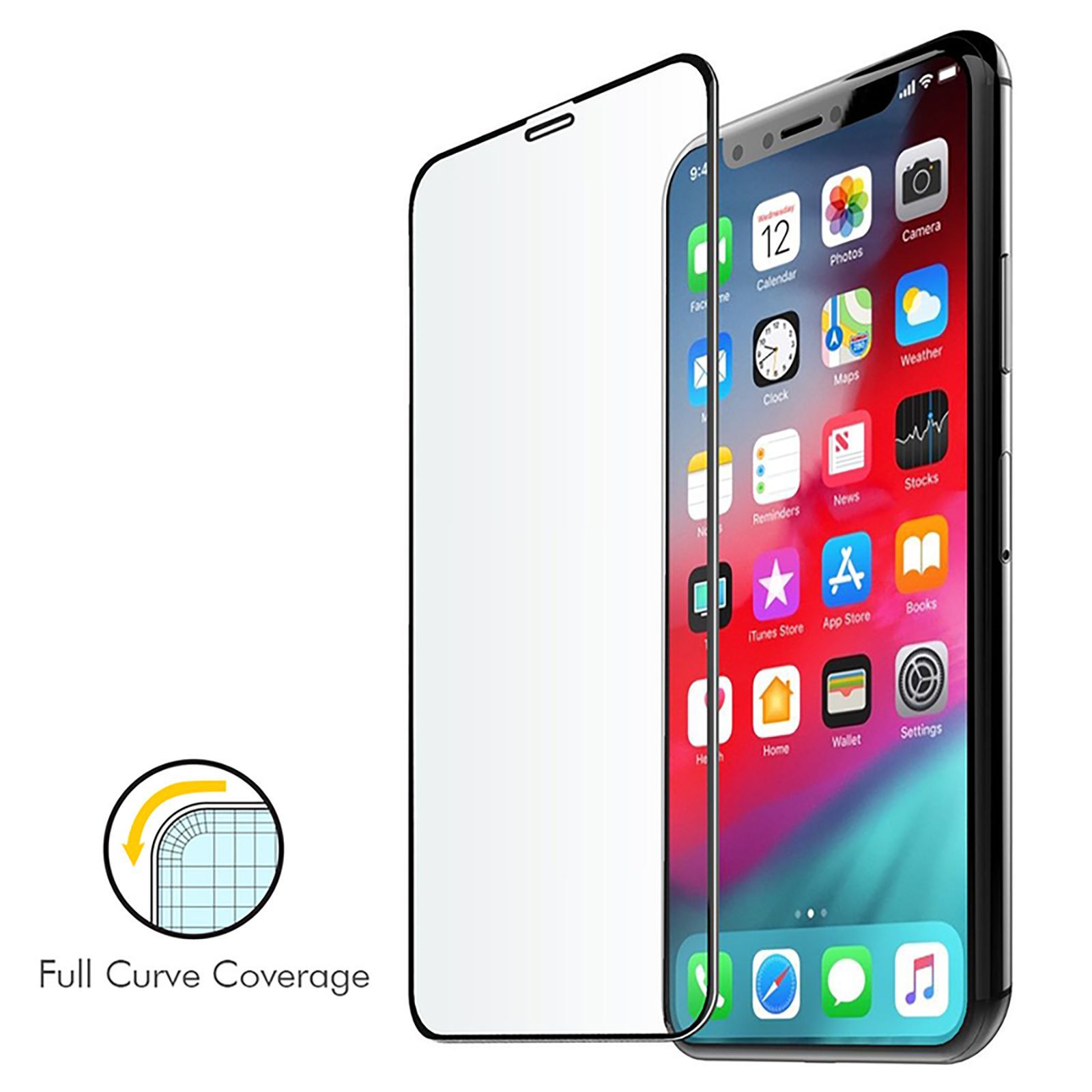in base 3D Tempered Glass Screen Protector for Apple iPhone 11 Pro Max (Fingerprint Resistant)_3