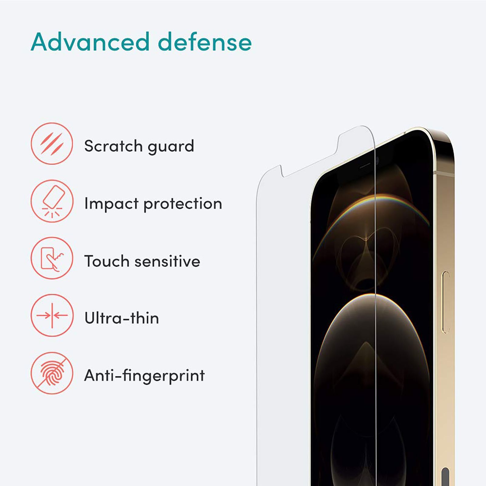 belkin Screen Protector For iPhone 12 Pro Max (Anti-Microbial Coating)_9