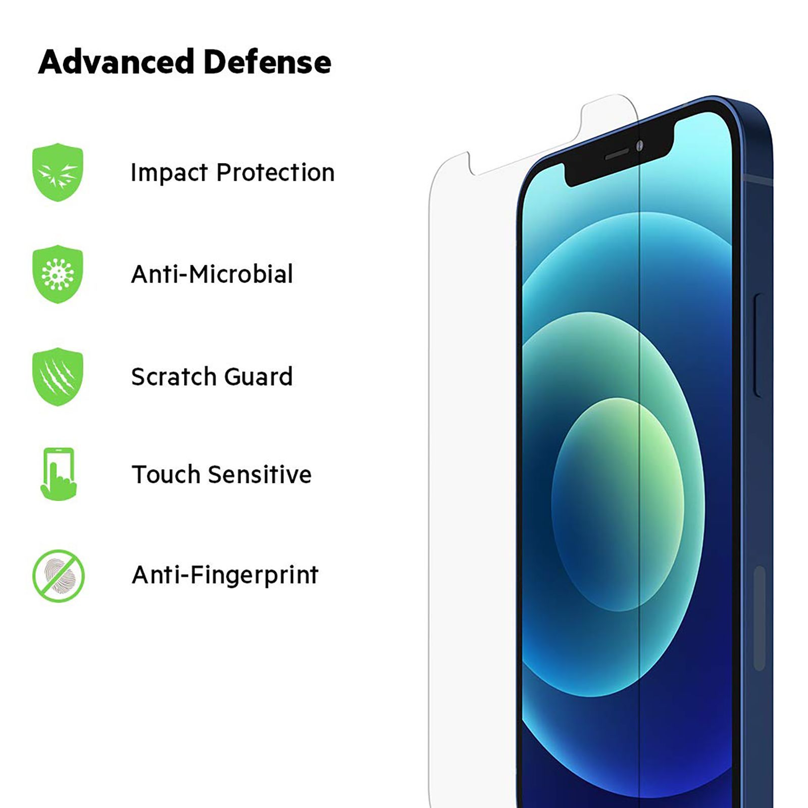 belkin Screen Protector For iPhone 12 Pro and iPhone 12 (Anti-Microbial Coating)_9