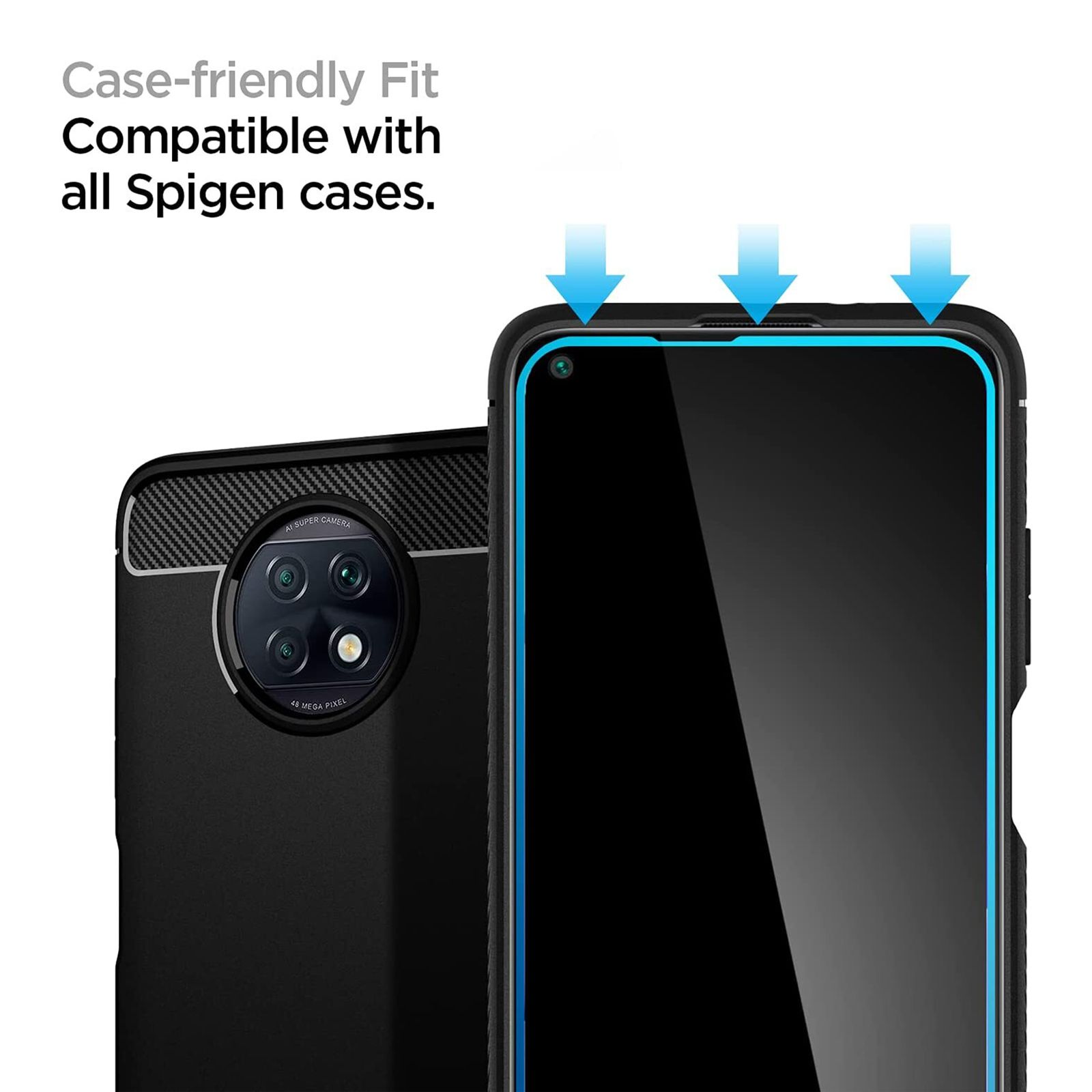 spigen GLAStR Slim Tempered Glass for Xiaomi Redmi Note 9, Note 9 5G, Note 9T (9H Screen Hardness)_3