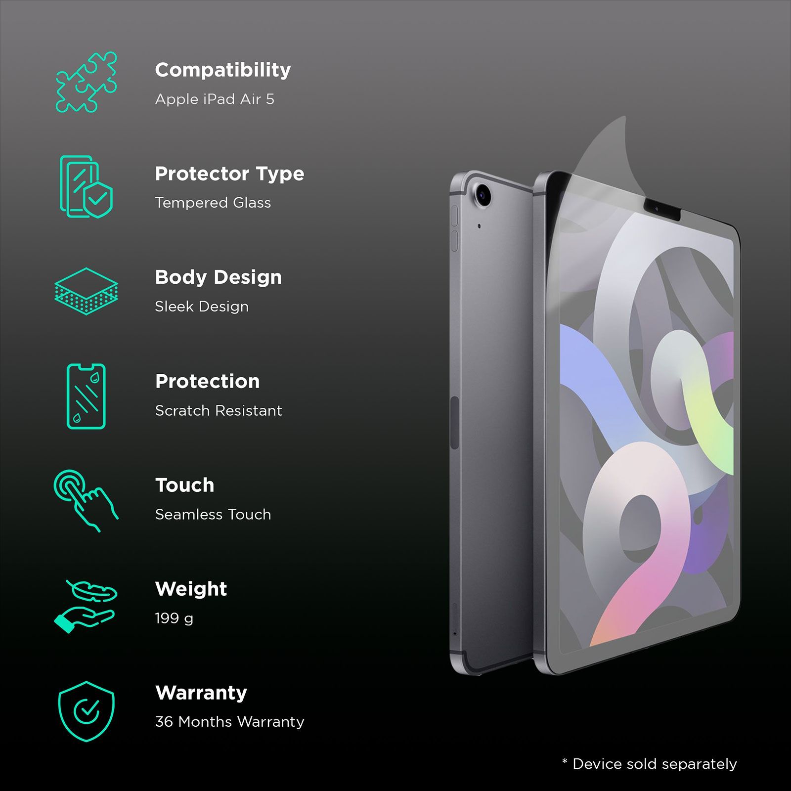 HYPHEN Screen Protector for Apple iPad Air 10.9 (Matte Texture)_2