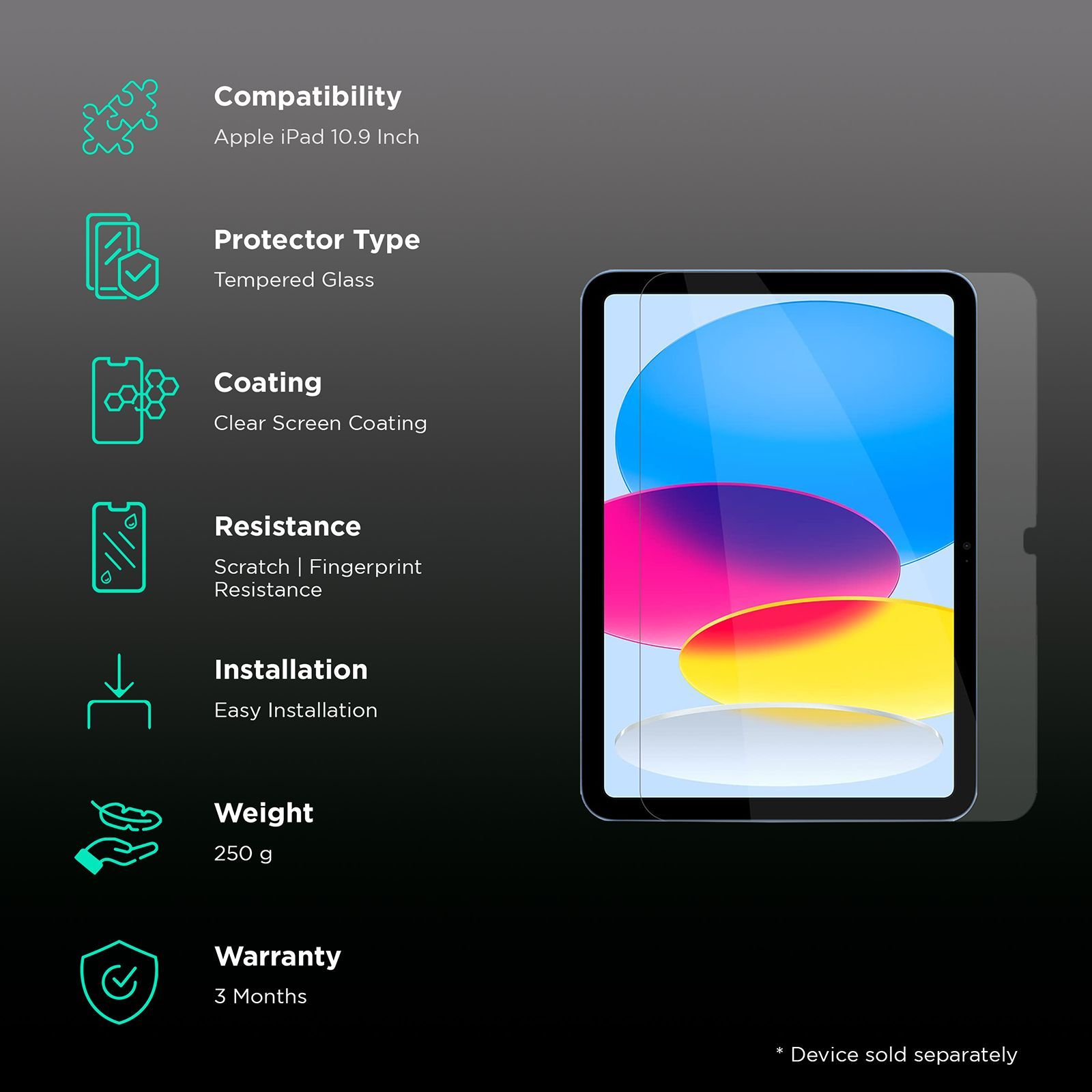 GRIPP Tempered Glass for Apple iPad 10.9 (10th Gen) GRIPP Tempered Glass for Apple iPad 10.9 (10th Gen)_3