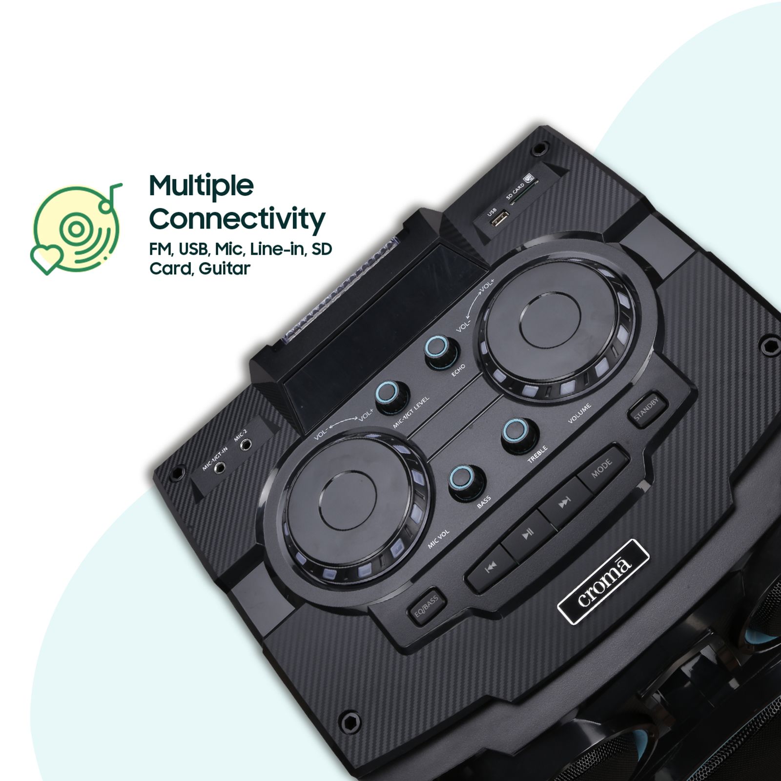 Croma 1400W Bluetooth Party Speaker (Dynamic Bass Boost, Black) Croma 1400W Bluetooth Party Speaker (Dynamic Bass Boost, Black)_9