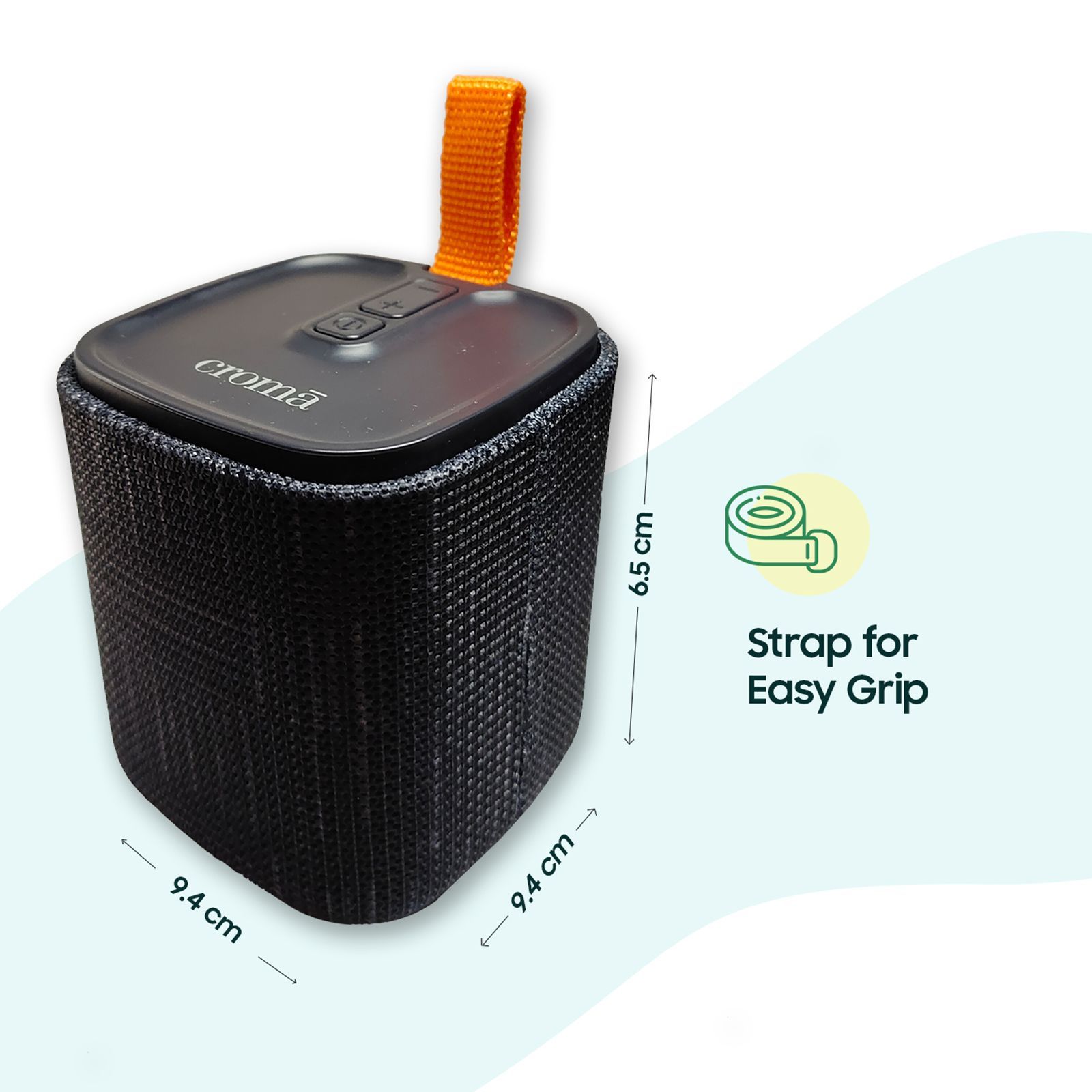 Croma Kube 5 Watts Portable Bluetooth Speaker (True Wireless Function, Black) Croma Kube 5 Watts Portable Bluetooth Speaker (True Wireless Function, Black)_3