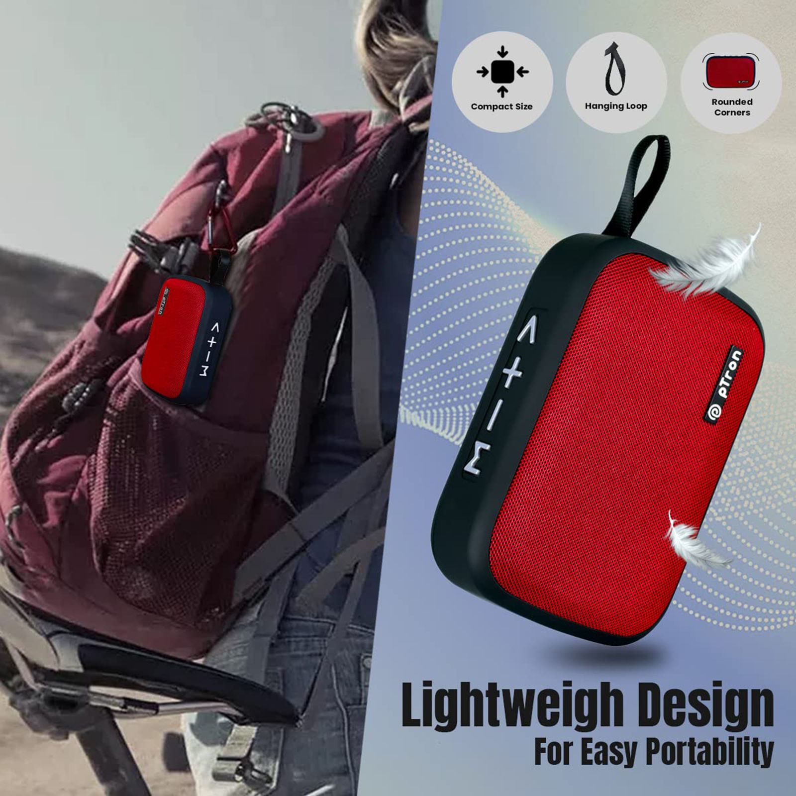 pTron Sonor Evo 5W Portable Bluetooth Speaker (Integrated Music & Call Control, Mono Channel, Red) pTron Sonor Evo 5W Portable Bluetooth Speaker (Integrated Music & Call Control, Mono Channel, Red)_7