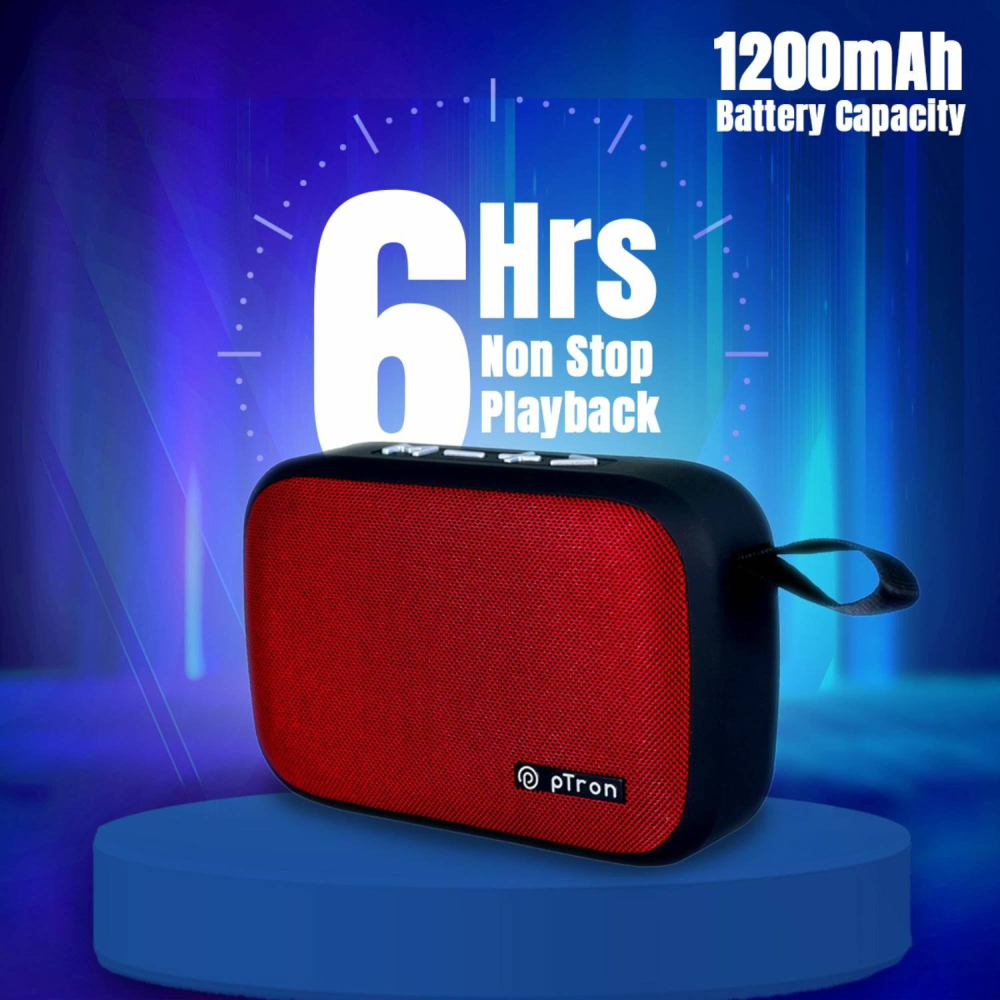 pTron Sonor Evo 5W Portable Bluetooth Speaker (Integrated Music & Call Control, Mono Channel, Red) pTron Sonor Evo 5W Portable Bluetooth Speaker (Integrated Music & Call Control, Mono Channel, Red)_9