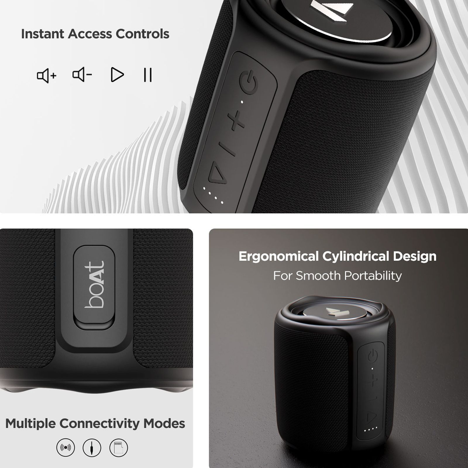 boAt Stone 358 10W Portable Bluetooth Speaker (IPX7 Water Resistant, Multi-Compatibility Modes, Mono Speaker, Black)_7