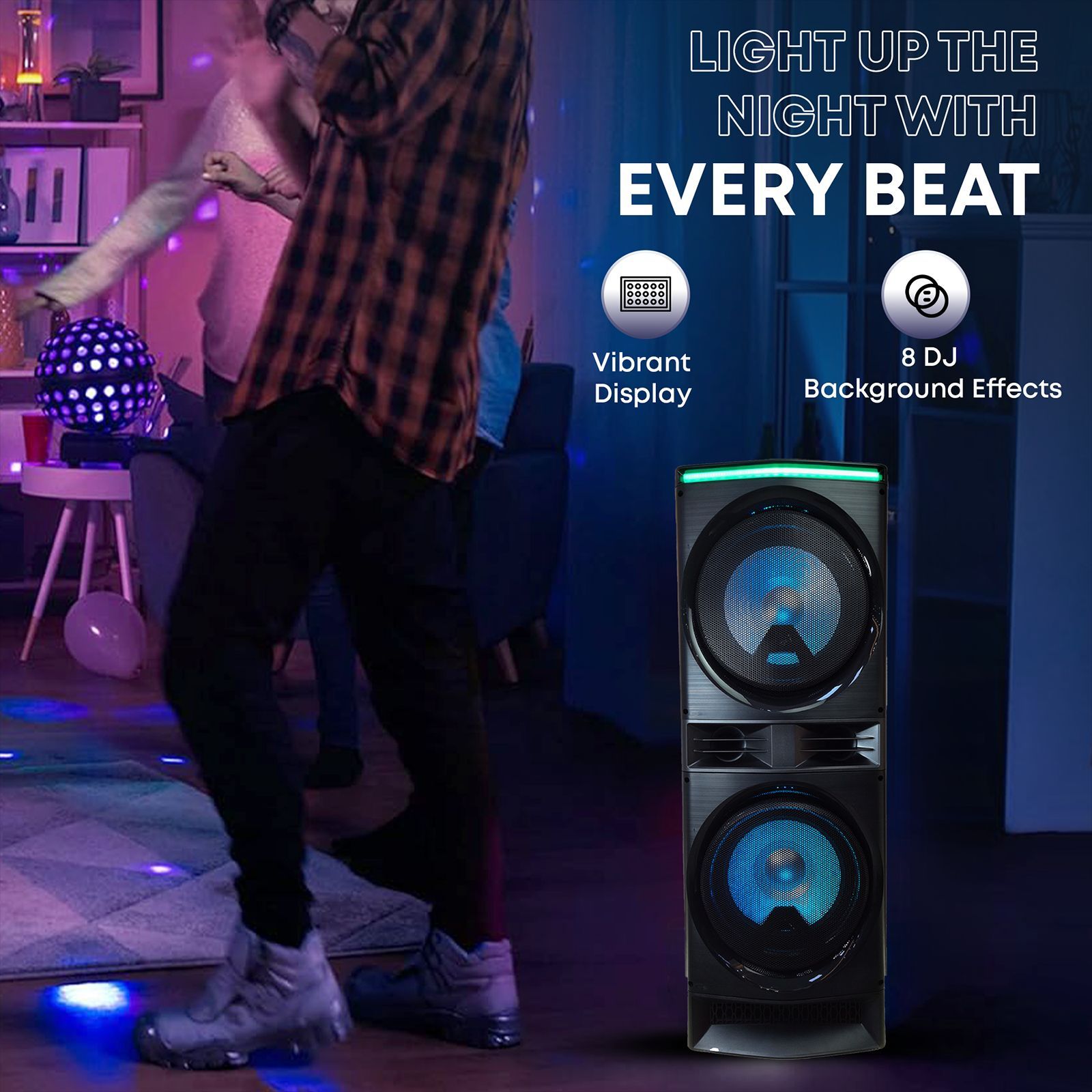 Croma Thumri 1800W Bluetooth Party Speaker with Mic (Preset Equalizer Modes, 2.0 Channel, Black) Croma Thumri 1800W Bluetooth Party Speaker with Mic (Preset Equalizer Modes, 2.0 Channel, Black)_12