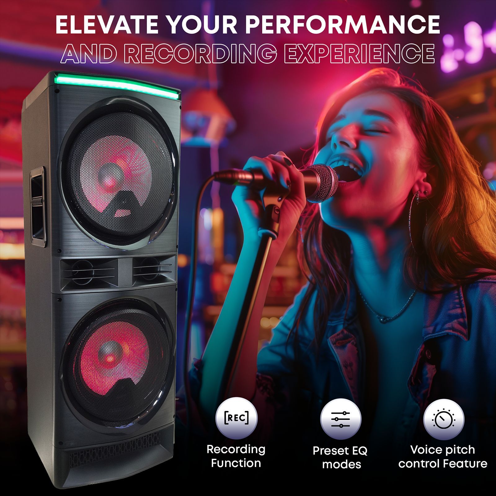 Croma Thumri 1800W Bluetooth Party Speaker with Mic (Preset Equalizer Modes, 2.0 Channel, Black) Croma Thumri 1800W Bluetooth Party Speaker with Mic (Preset Equalizer Modes, 2.0 Channel, Black)_14