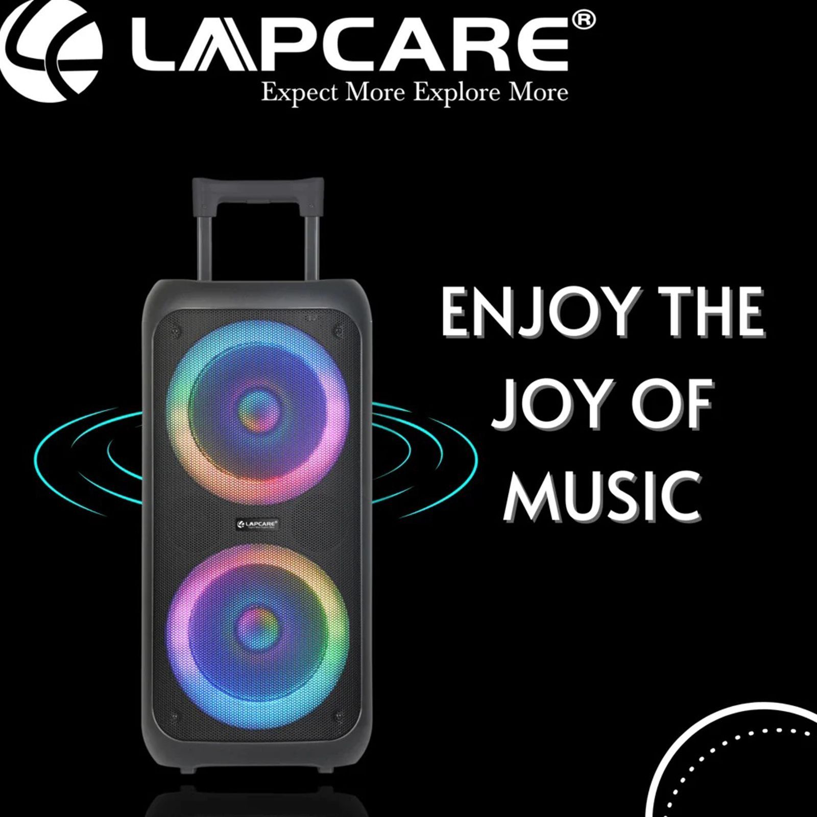 LAPCARE LAPSONIC III 50W Portable Bluetooth Speaker (Built-in FM Radio, Stereo Channel, Black) LAPCARE LAPSONIC III 50W Portable Bluetooth Speaker (Built-in FM Radio, Stereo Channel, Black)_9