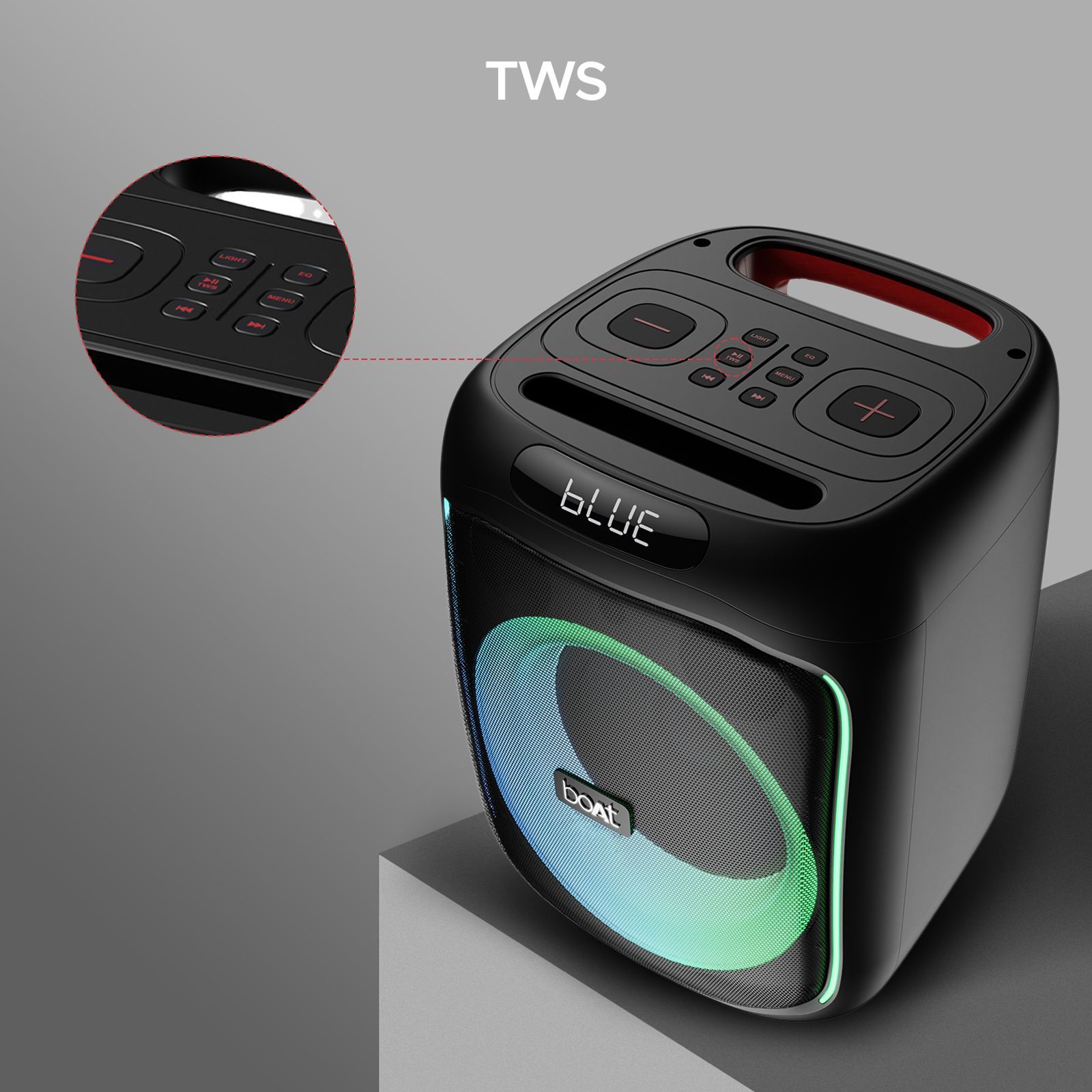 boAt Party Pal 195 50W Portable Bluetooth Speaker (RGB Light, 1.0 Channel, Midnight Black) boAt Party Pal 195 50W Portable Bluetooth Speaker (RGB Light, 1.0 Channel, Midnight Black)_6