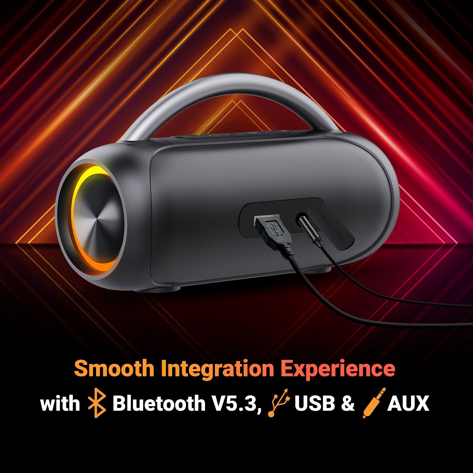 Croma 20W Portable Bluetooth Speaker (IPX5 Water Resistant, 5 Hours Playback Time, Premium Black) Croma 20W Portable Bluetooth Speaker (IPX5 Water Resistant, 5 Hours Playback Time, Premium Black)_9