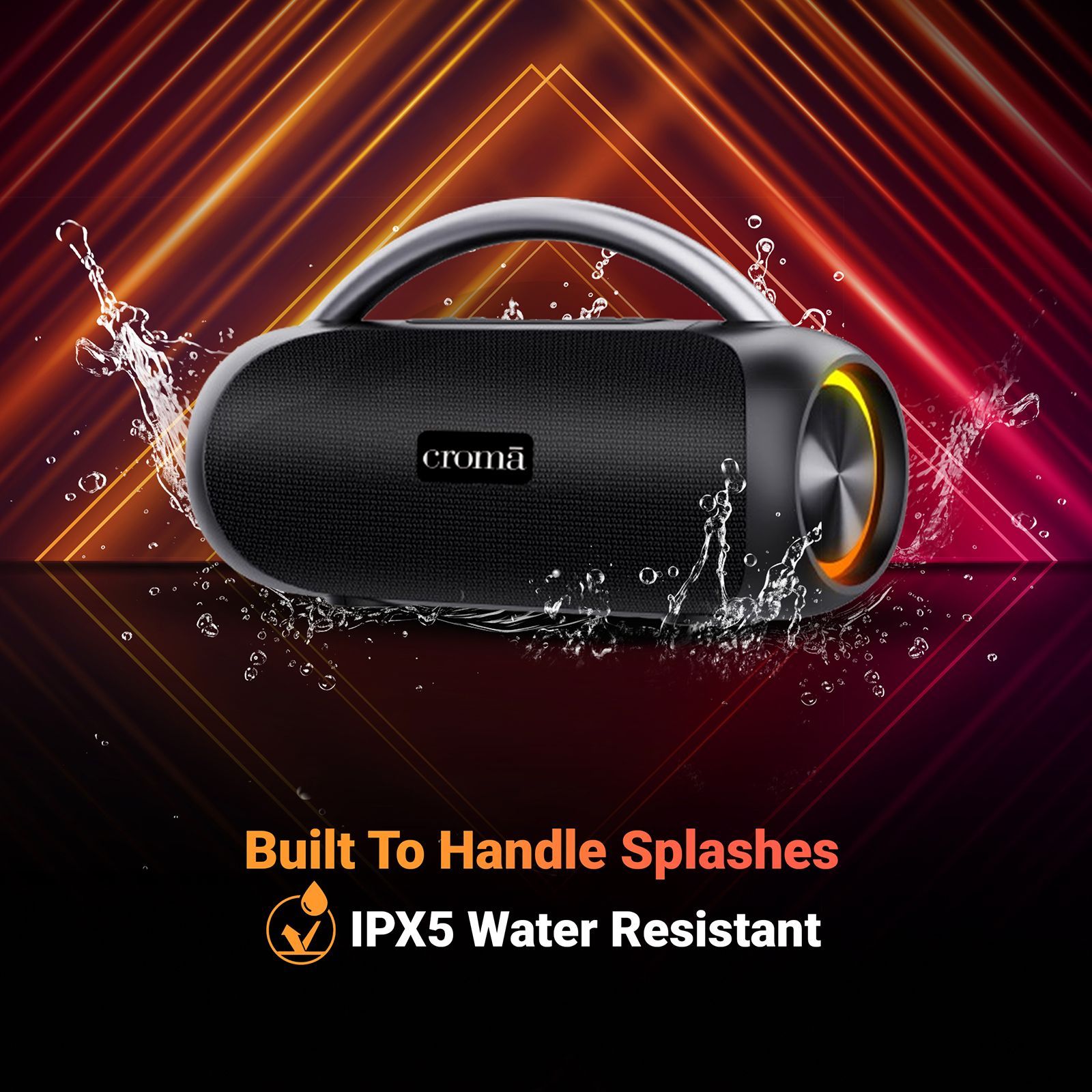 Croma 20W Portable Bluetooth Speaker (IPX5 Water Resistant, 5 Hours Playback Time, Premium Black) Croma 20W Portable Bluetooth Speaker (IPX5 Water Resistant, 5 Hours Playback Time, Premium Black)_11