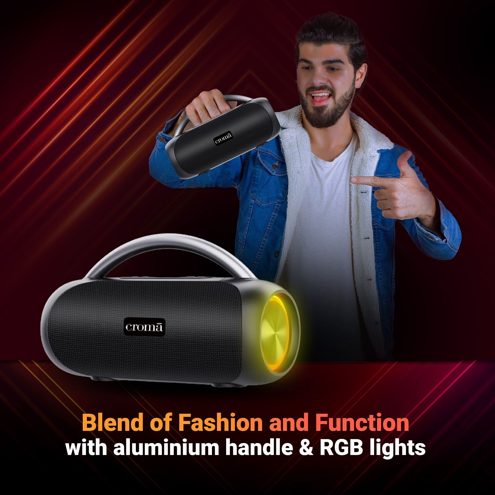 Croma 20W Portable Bluetooth Speaker (IPX5 Water Resistant, 5 Hours Playback Time, Premium Black) Croma 20W Portable Bluetooth Speaker (IPX5 Water Resistant, 5 Hours Playback Time, Premium Black)_12