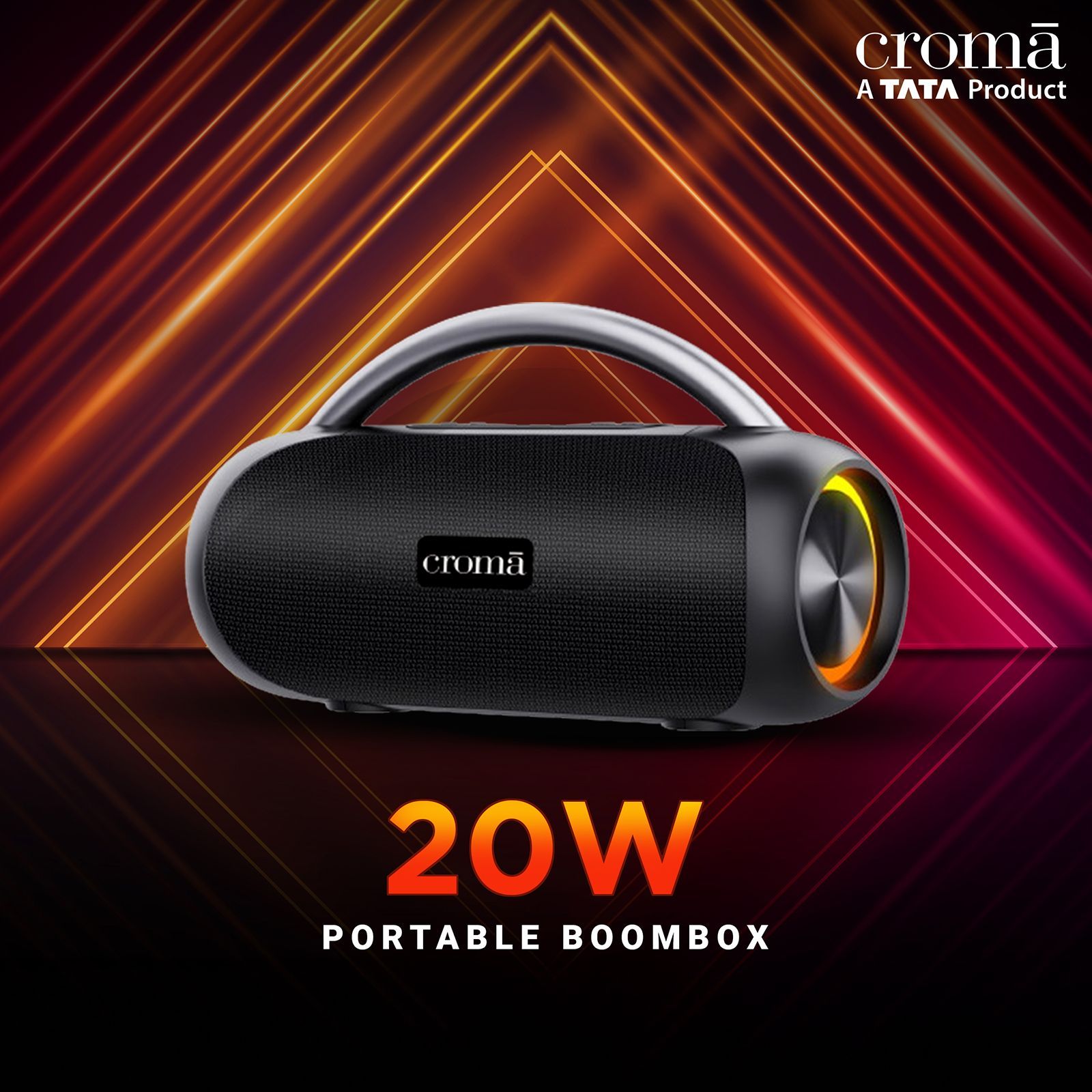 Croma 20W Portable Bluetooth Speaker (IPX5 Water Resistant, 5 Hours Playback Time, Premium Black) Croma 20W Portable Bluetooth Speaker (IPX5 Water Resistant, 5 Hours Playback Time, Premium Black)_7
