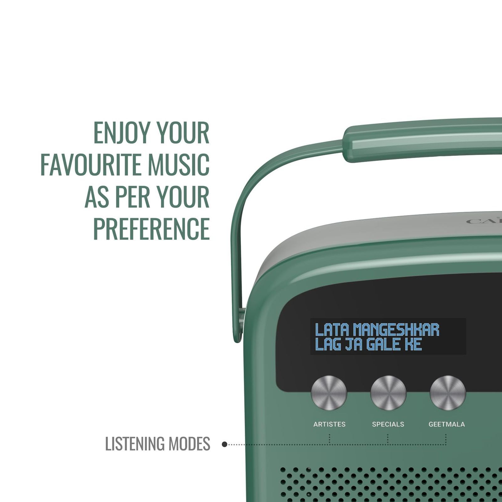 SAREGAMA Carvaan Lite Hindi 20 Watts Portable Bluetooth Speaker (5 Hours Playtime, Stereo Channel, Jade Green)_10