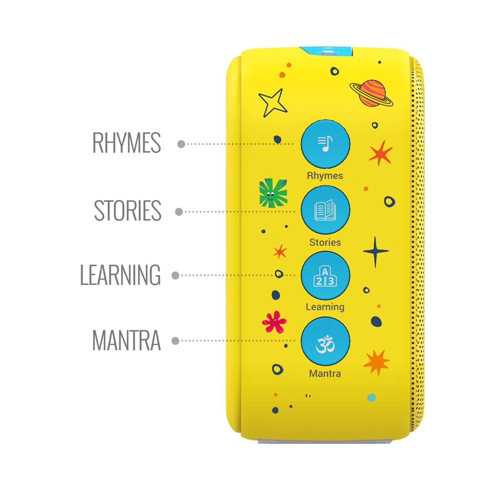 SAREGAMA Carvaan Mini Kids 5W Portable Bluetooth Speaker (300 Plus Pre Loaded Stories, Stereo Channel, Baby Yellow)_10