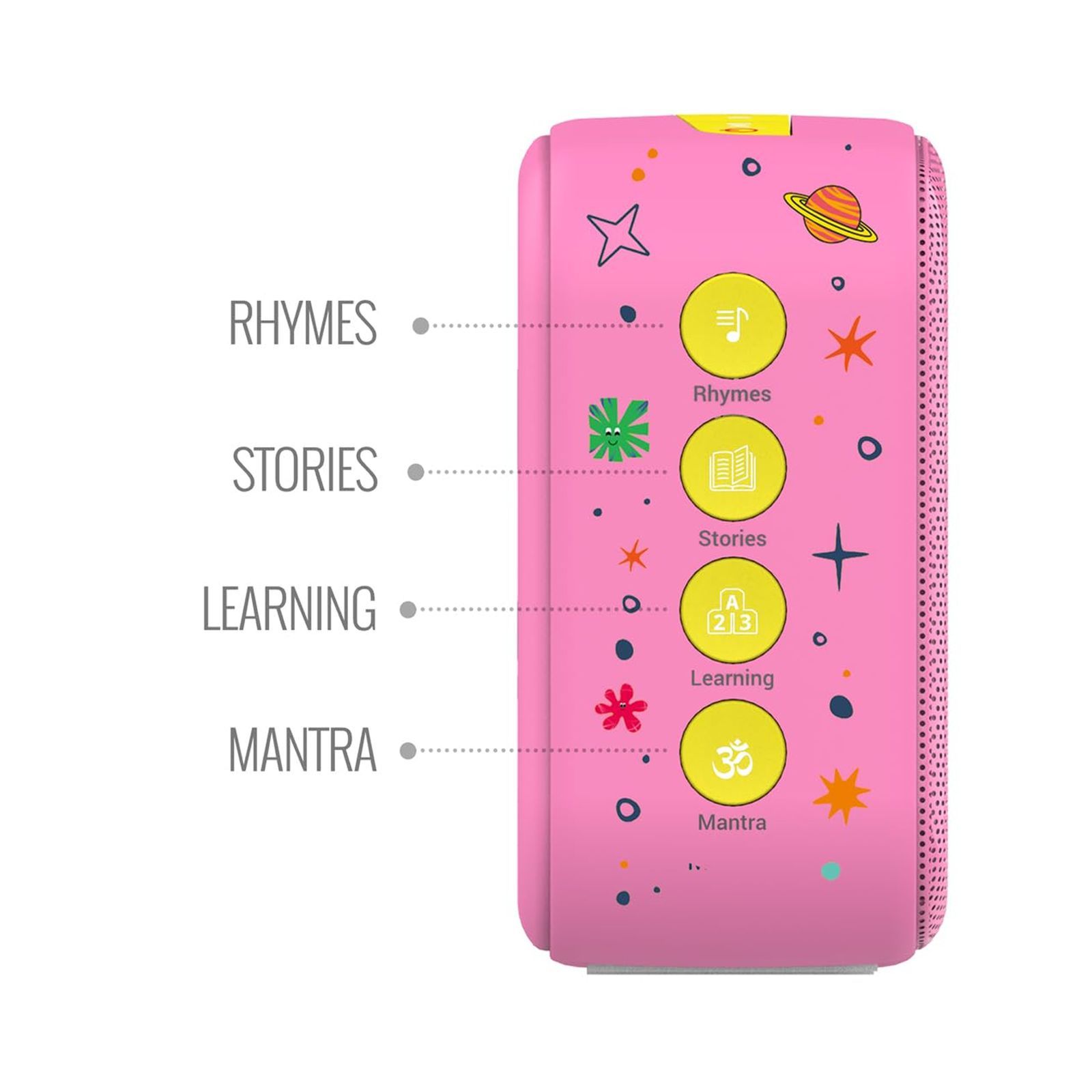 SAREGAMA Carvaan Mini Kids 5W Portable Bluetooth Speaker (300 Plus Pre Loaded Stories, Stereo Channel, Baby Pink)_11