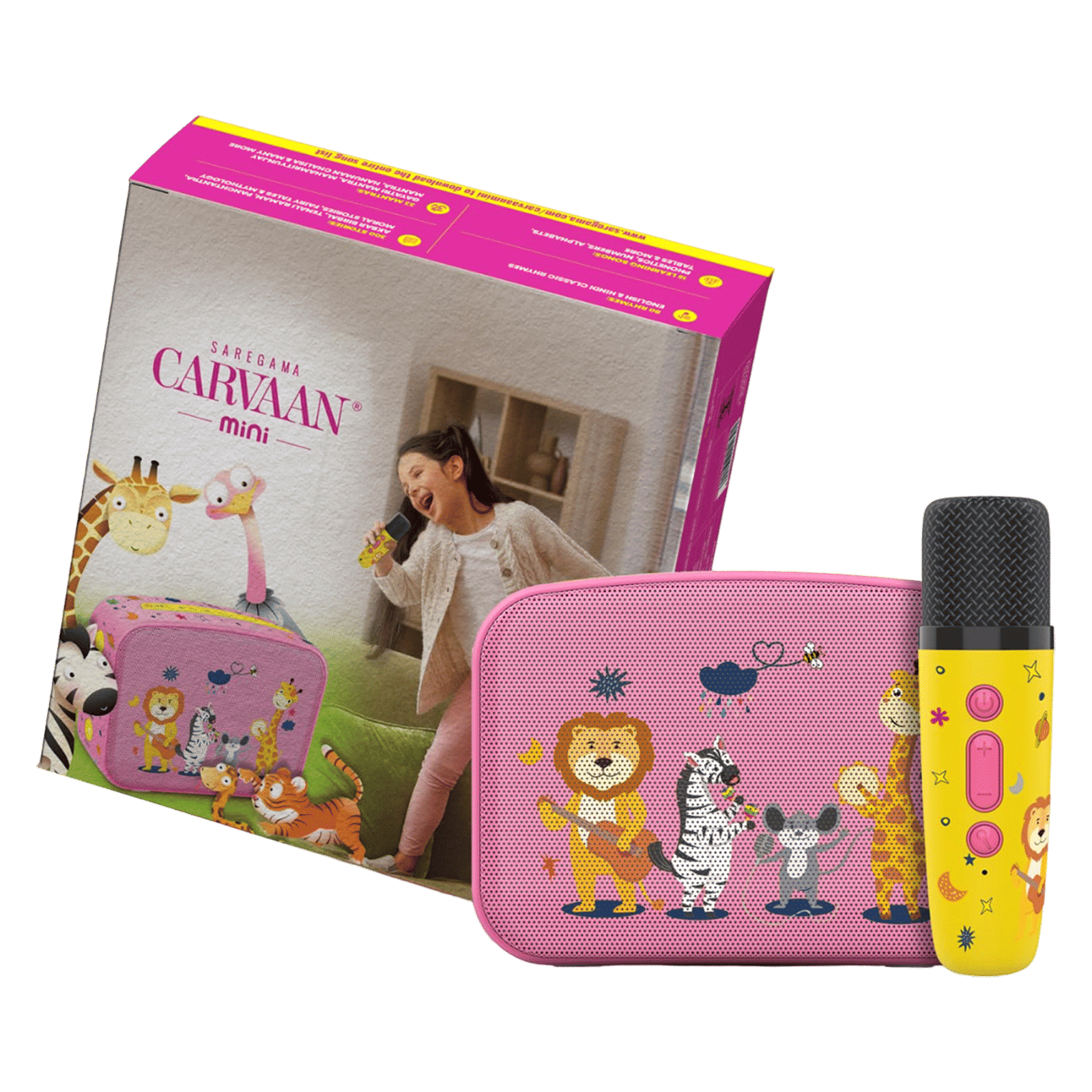 SAREGAMA Carvaan Mini Kids 5W Portable Bluetooth Speaker (300 Plus Pre Loaded Stories, Stereo Channel, Baby Pink)_8