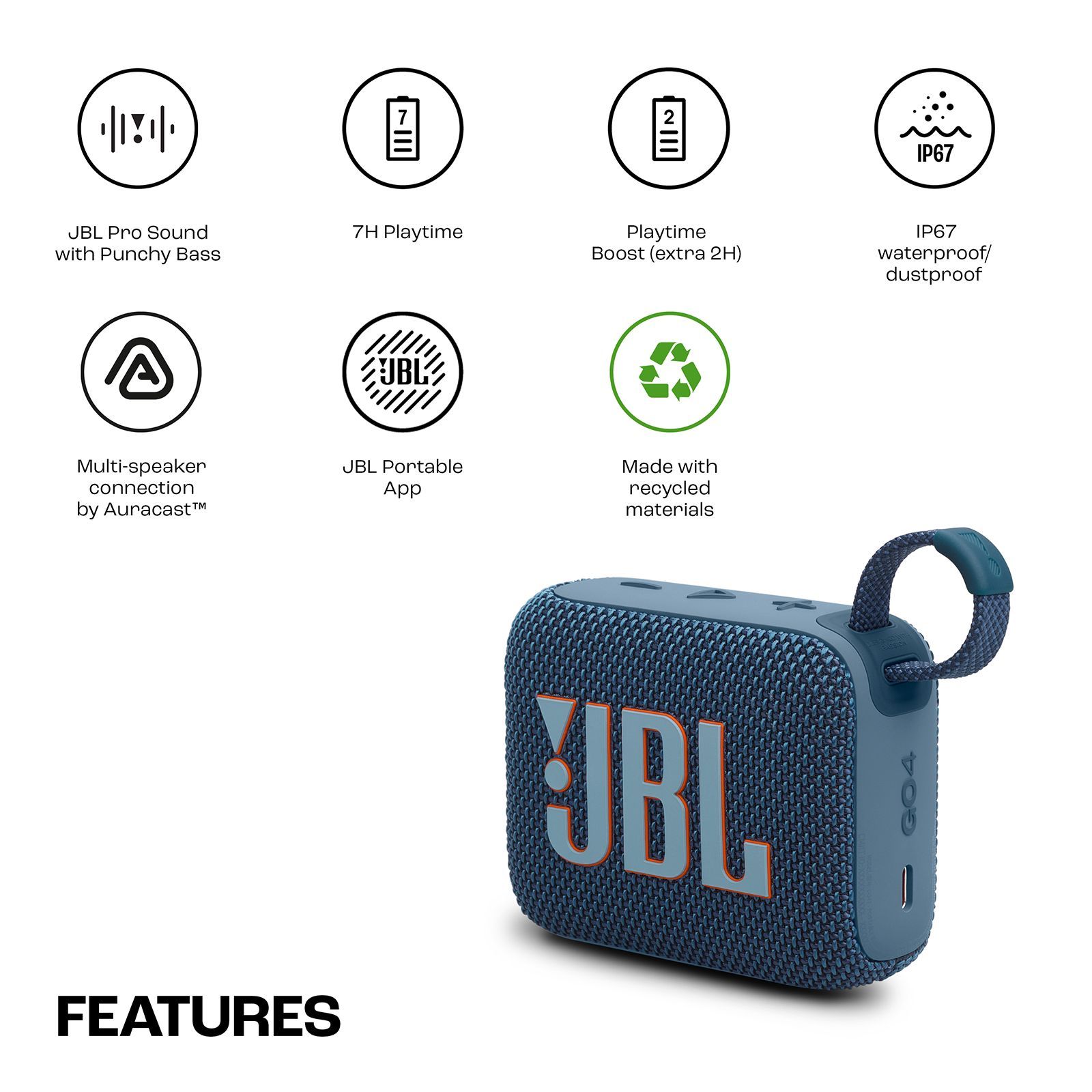 JBL Go 4 4.2W Portable Bluetooth Speaker (IP67 Waterproof, JBL Pro Sound with Punchy Bass, Stereo Channel, Blue) JBL Go 4 4.2W Portable Bluetooth Speaker (IP67 Waterproof, JBL Pro Sound with Punchy Bass, Stereo Channel, Blue)_21