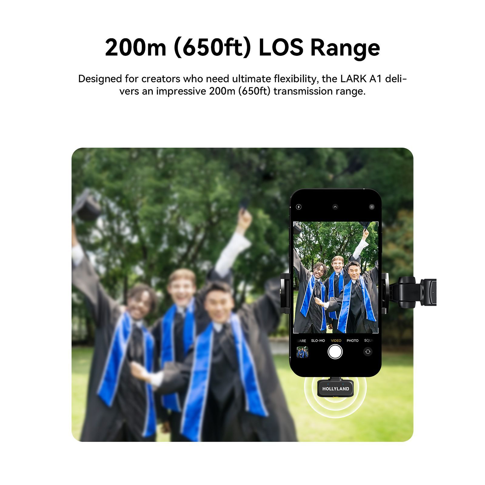 HOLLYLAND Lark A1 Mini Duo 2 Type C Wireless Microphone with Auto-Limit Clip Protection (Black)_5