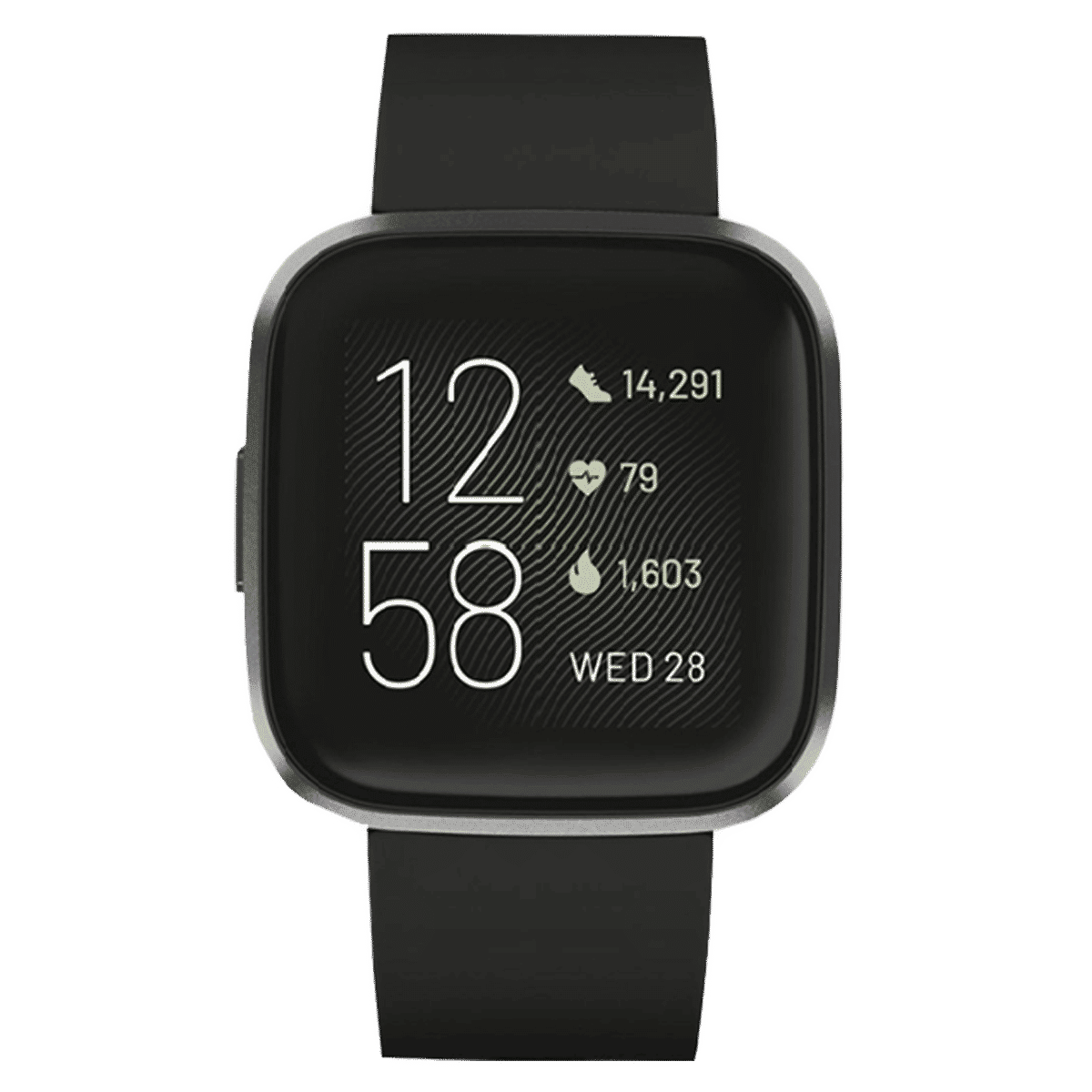 fitbit Versa 2 Smartwatch (Color AMOLED Touchscreen Display, FB507BKBK, Black/Carbon, Elastomer Band)_1