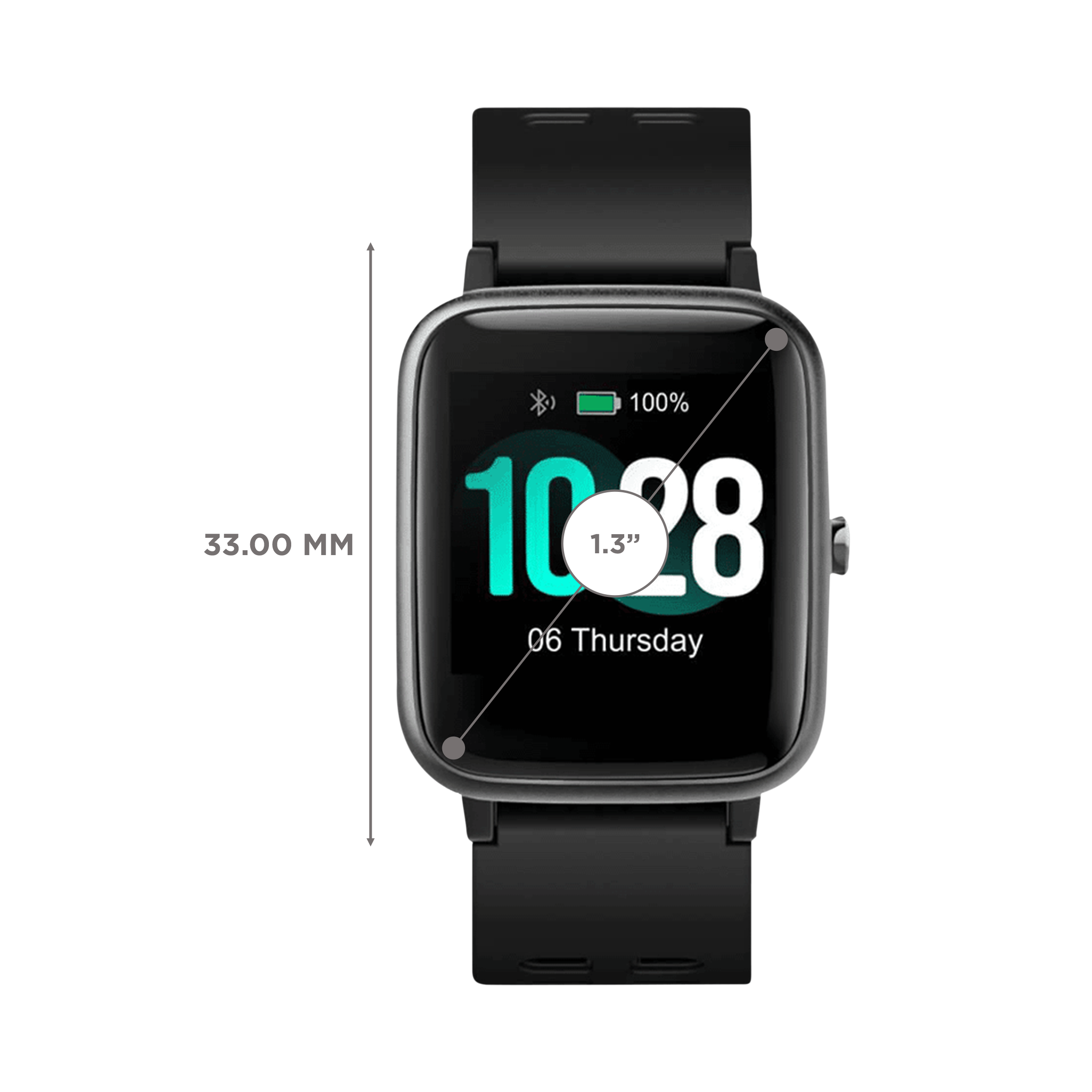 PORTRONICS Yogg Kronos Smartwatch with Activity Tracker (33mm TFT-LCD Display, IP68 Water Resistant, Black)_3