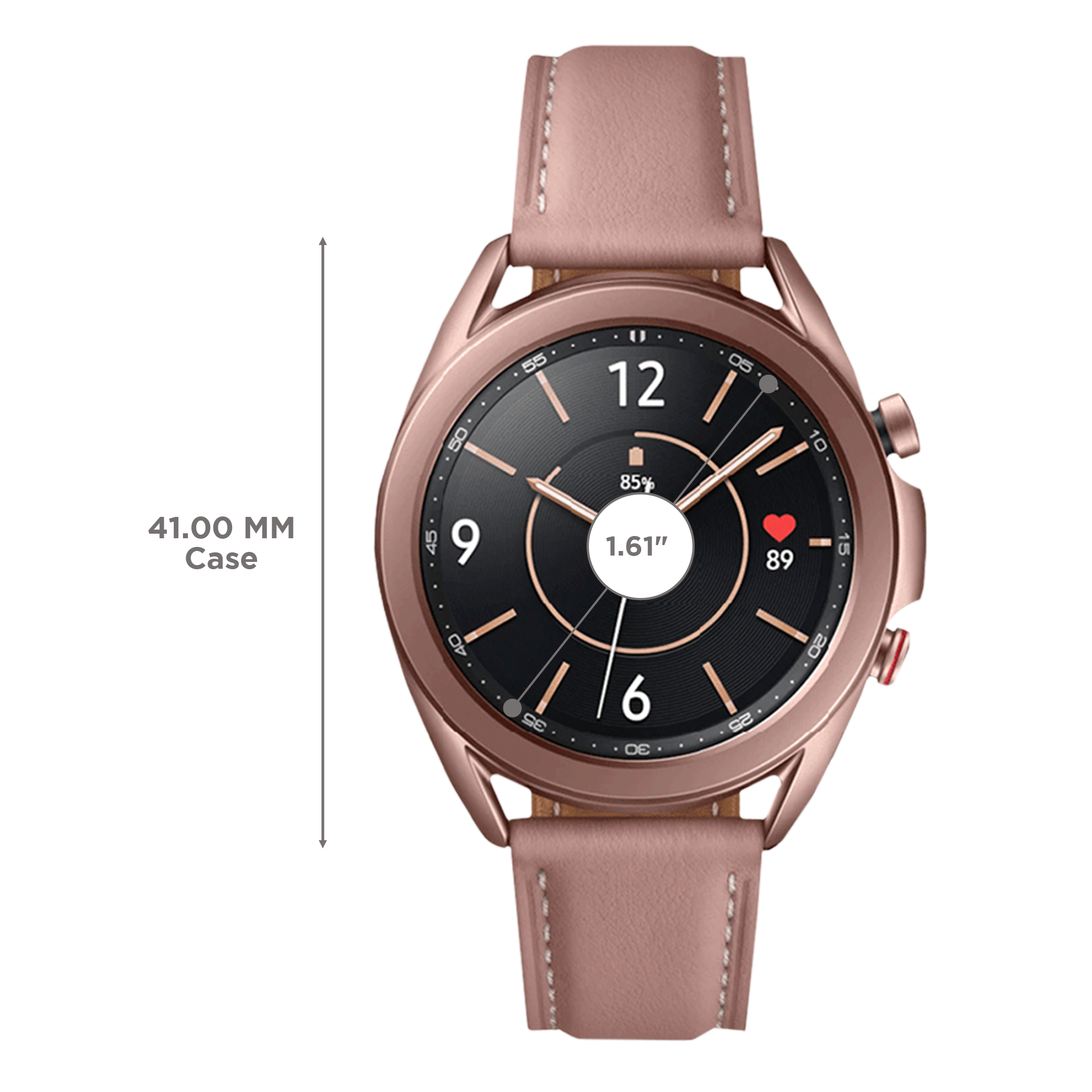 SAMSUNG Galaxy Watch3 GPS+Wi-Fi+4G SIM+Bluetooth Tizen OS Smartwatch (41mm Super AMOLED Display, Water Resistant, Mystic Bronze Strap)_3