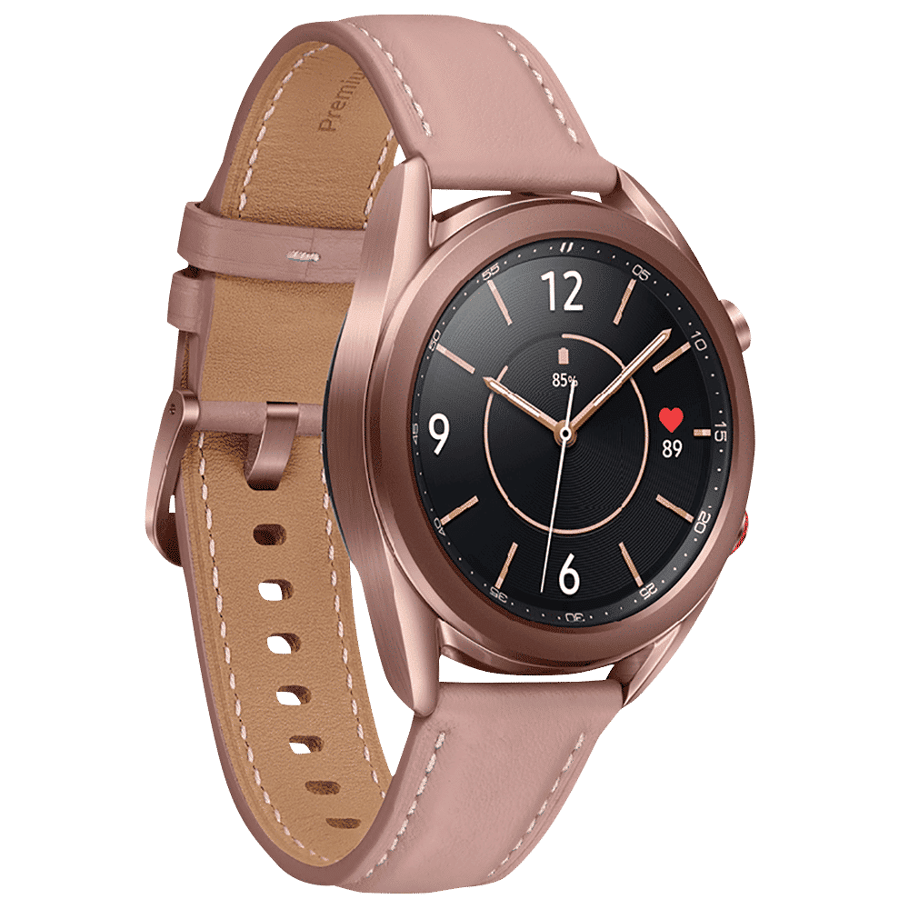 SAMSUNG Galaxy Watch3 GPS+Wi-Fi+4G SIM+Bluetooth Tizen OS Smartwatch (41mm Super AMOLED Display, Water Resistant, Mystic Bronze Strap)_6
