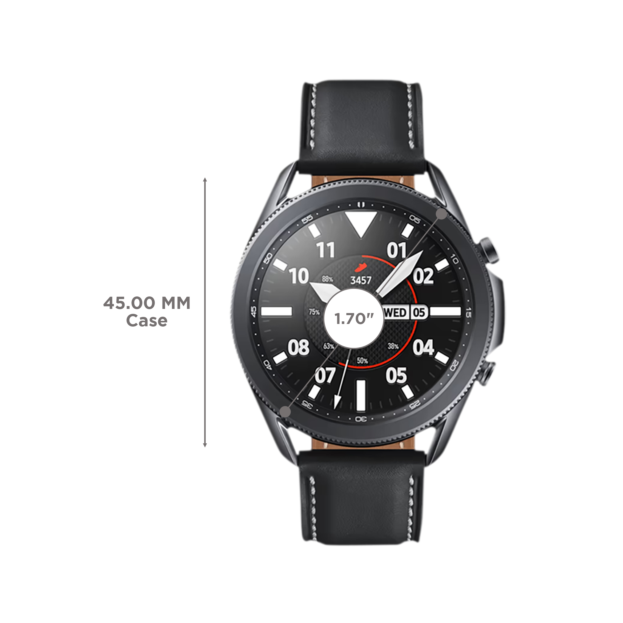 SAMSUNG Galaxy Watch3 GPS+Wi-Fi+Bluetooth Tizen OS Smartwatch (45mm Super AMOLED Display, Water Resistant, Mystic Black Strap)_3