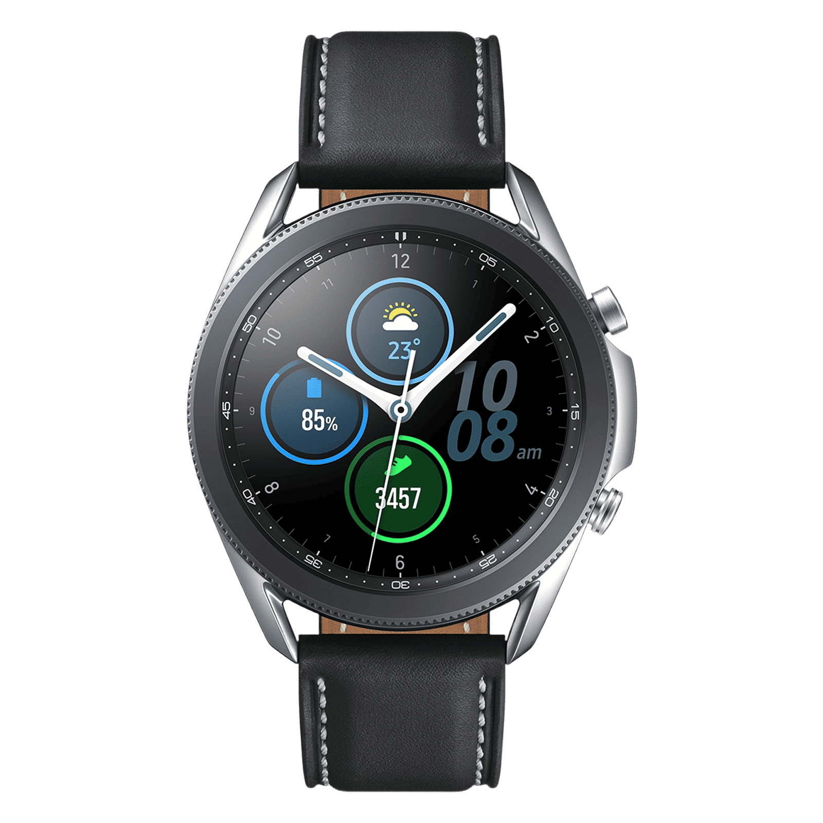 SAMSUNG Galaxy Watch3 GPS+Wi-Fi+Bluetooth Tizen OS Smartwatch (45mm Super AMOLED Display, Water Resistant, Black Strap)_1