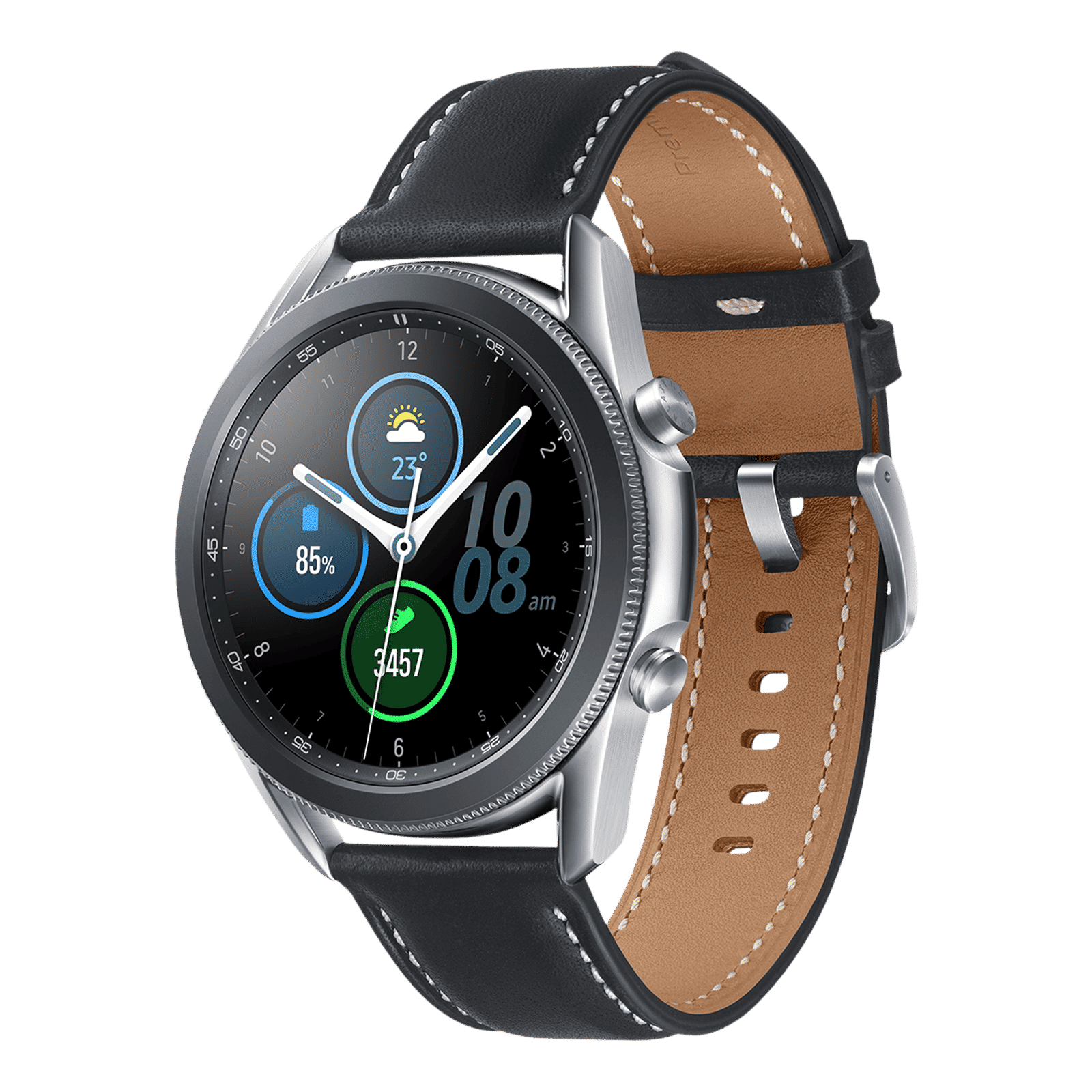 SAMSUNG Galaxy Watch3 GPS+Wi-Fi+Bluetooth Tizen OS Smartwatch (45mm Super AMOLED Display, Water Resistant, Black Strap)_4