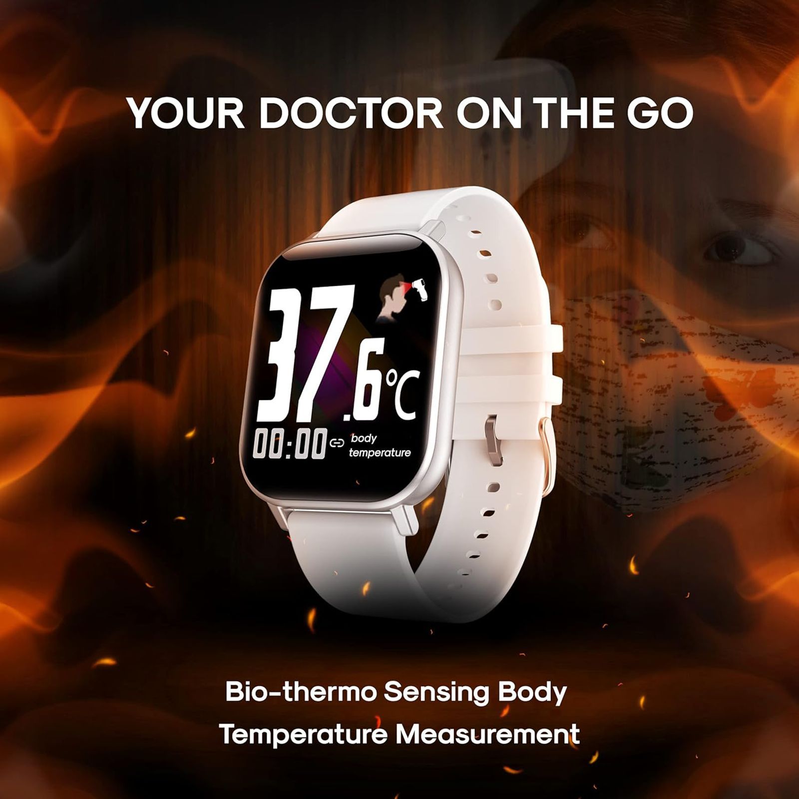 voltmi Smartwatch (24/7 Health Monitoring System, 40mm) (Monitor Body Temperature to Prevent Coronavirus Pneumonia, Dr Senor, Gold)_9