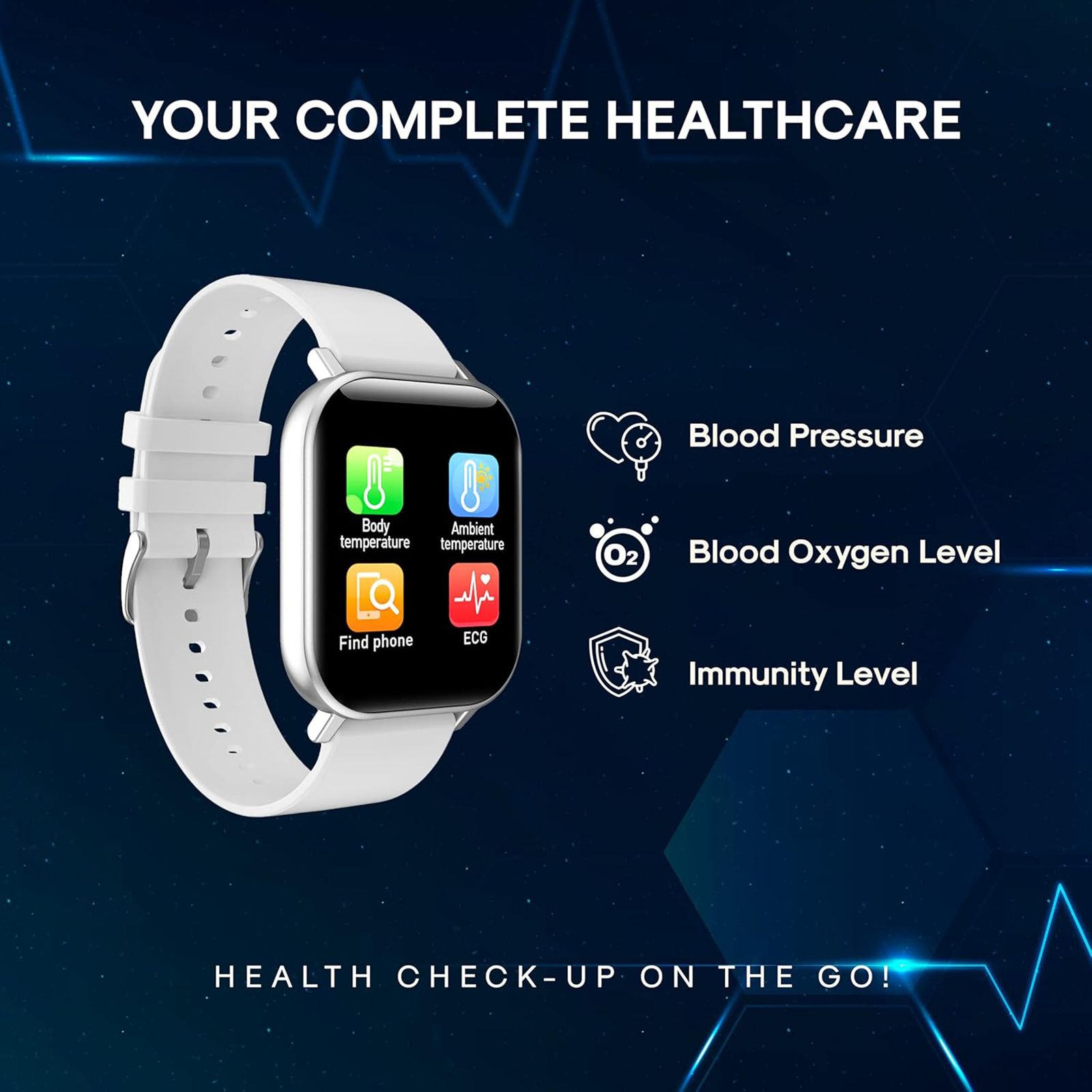 voltmi Smartwatch (24/7 Health Monitoring System, 40mm) (Monitor Body Temperature to Prevent Coronavirus Pneumonia, Dr Senor, Gold)_11