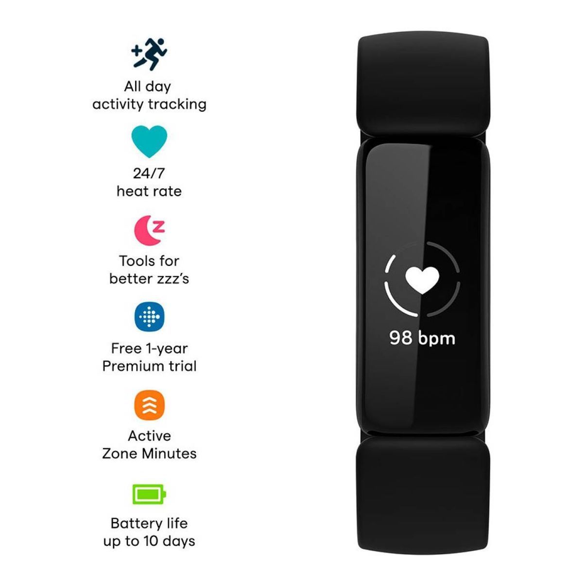 fitbit Inspire 2 Fitness Tracker with Sleep Tools (0.72 Inch OLED Display, Water Resistant, Black Strap)_8