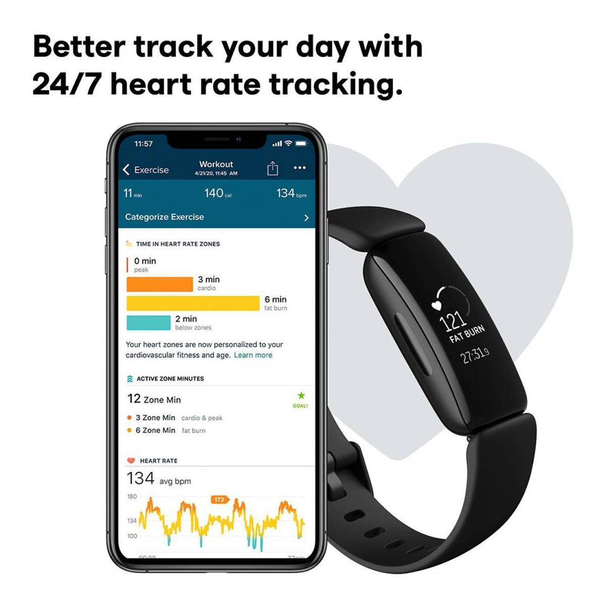 fitbit Inspire 2 Fitness Tracker with Sleep Tools (0.72 Inch OLED Display, Water Resistant, Black Strap)_10