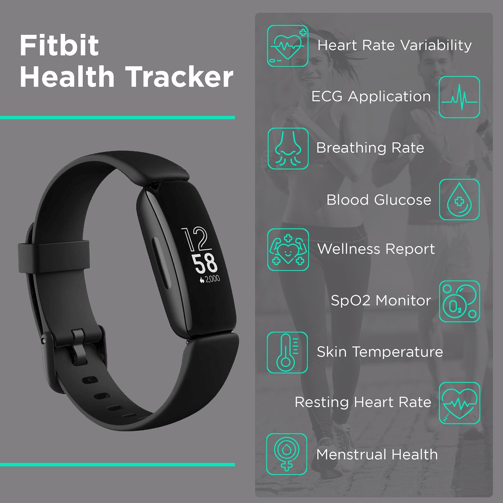 fitbit Inspire 2 Fitness Tracker with Sleep Tools (0.72 Inch OLED Display, Water Resistant, Black Strap)_5