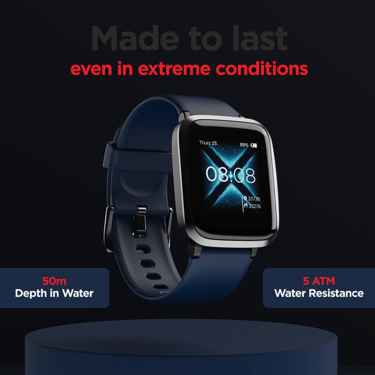 boAt Storm RTL Smartwatch with Activity Tracker (33mm 2.5D Curved Display, 5ATM Water Resistant, Blue Strap)_12