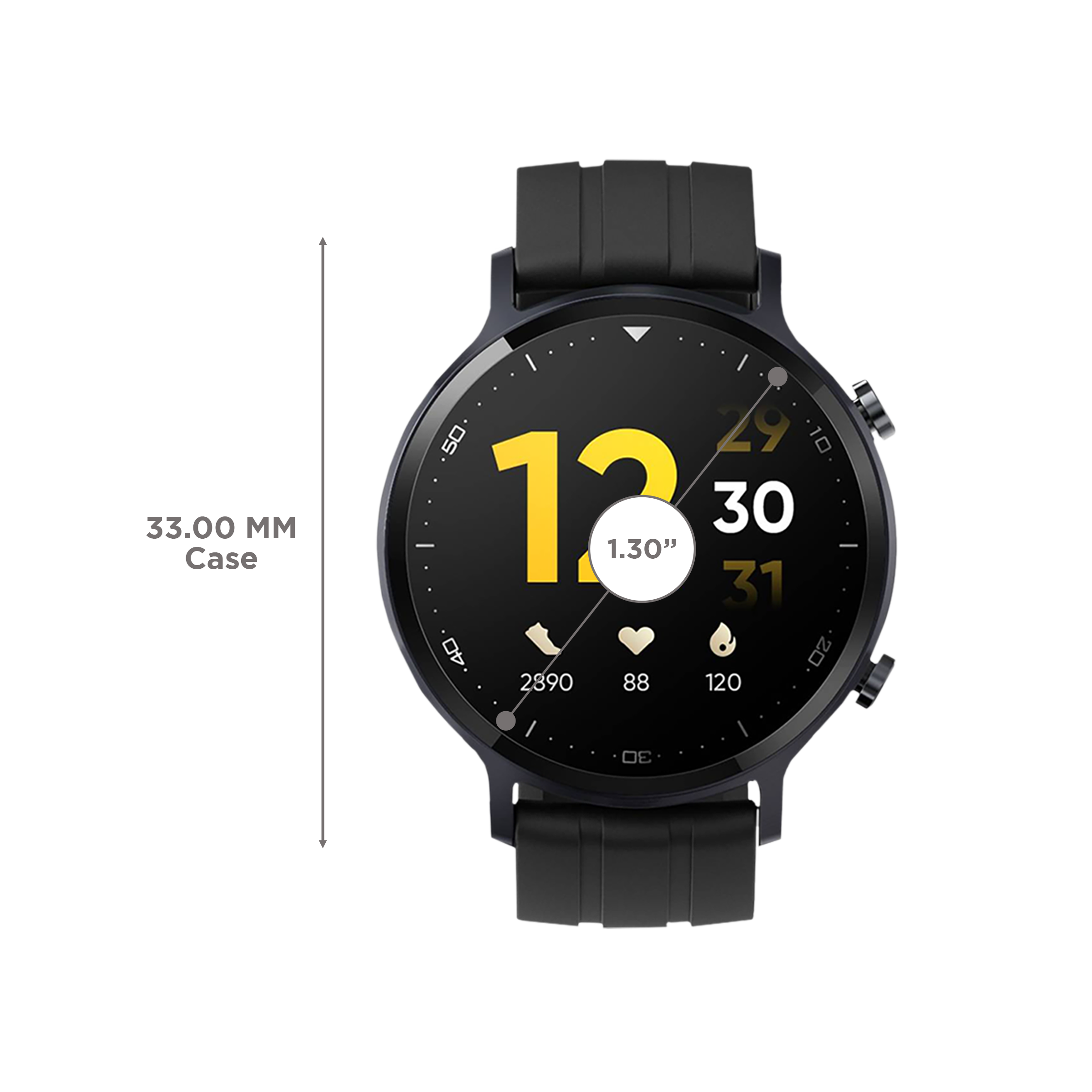 realme Watch S Smartwatch with Activity Tracker (33mm LCD Display, IP68 Water Resistant, Black Strap)_3