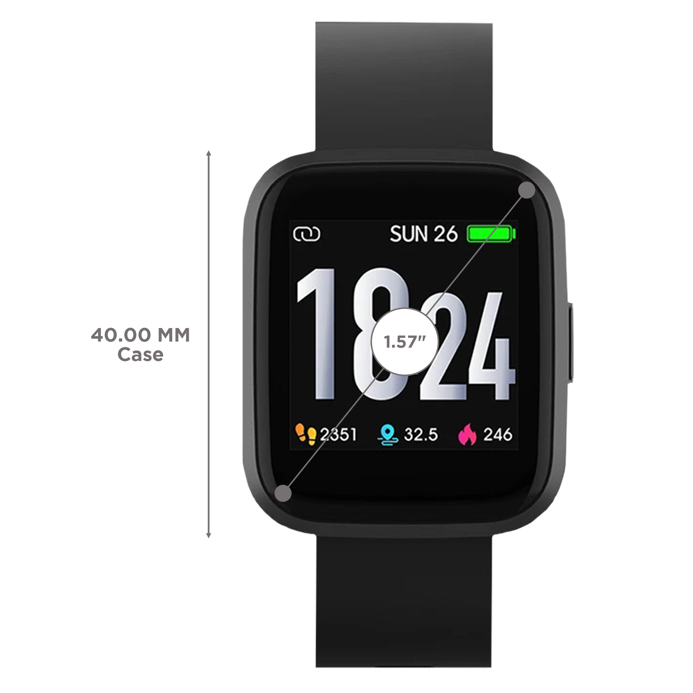 Crossbeats Ignite Smartwatch with GPS (40mm HD IPS Display, IP68 Waterproof, Black Strap)_3