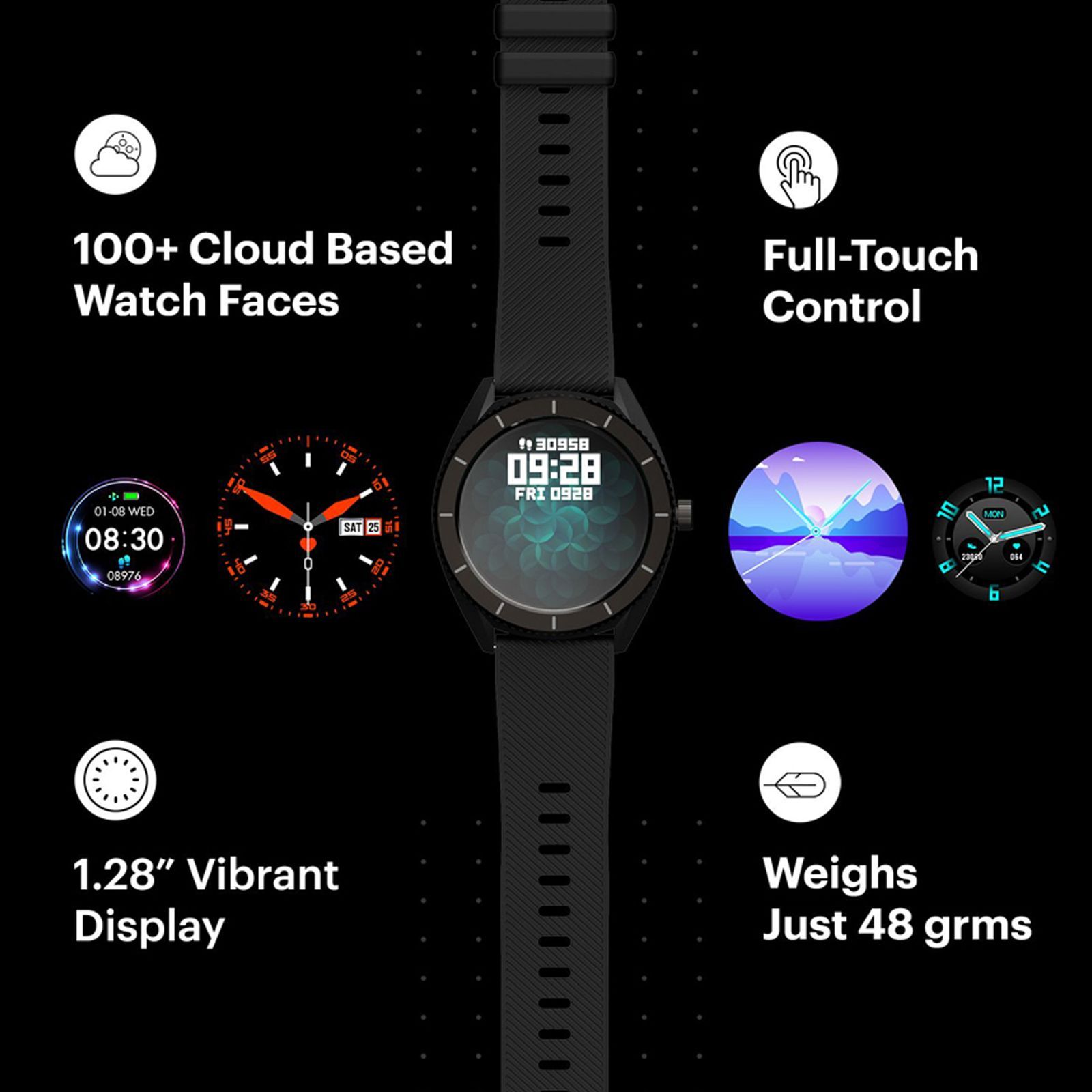 noise NoiseFit Endure Smart Watch with 9 Sports Modes (32.5mm TFT LCD Display, IP68 Water Resistant, Charcoal Black Strap)_13