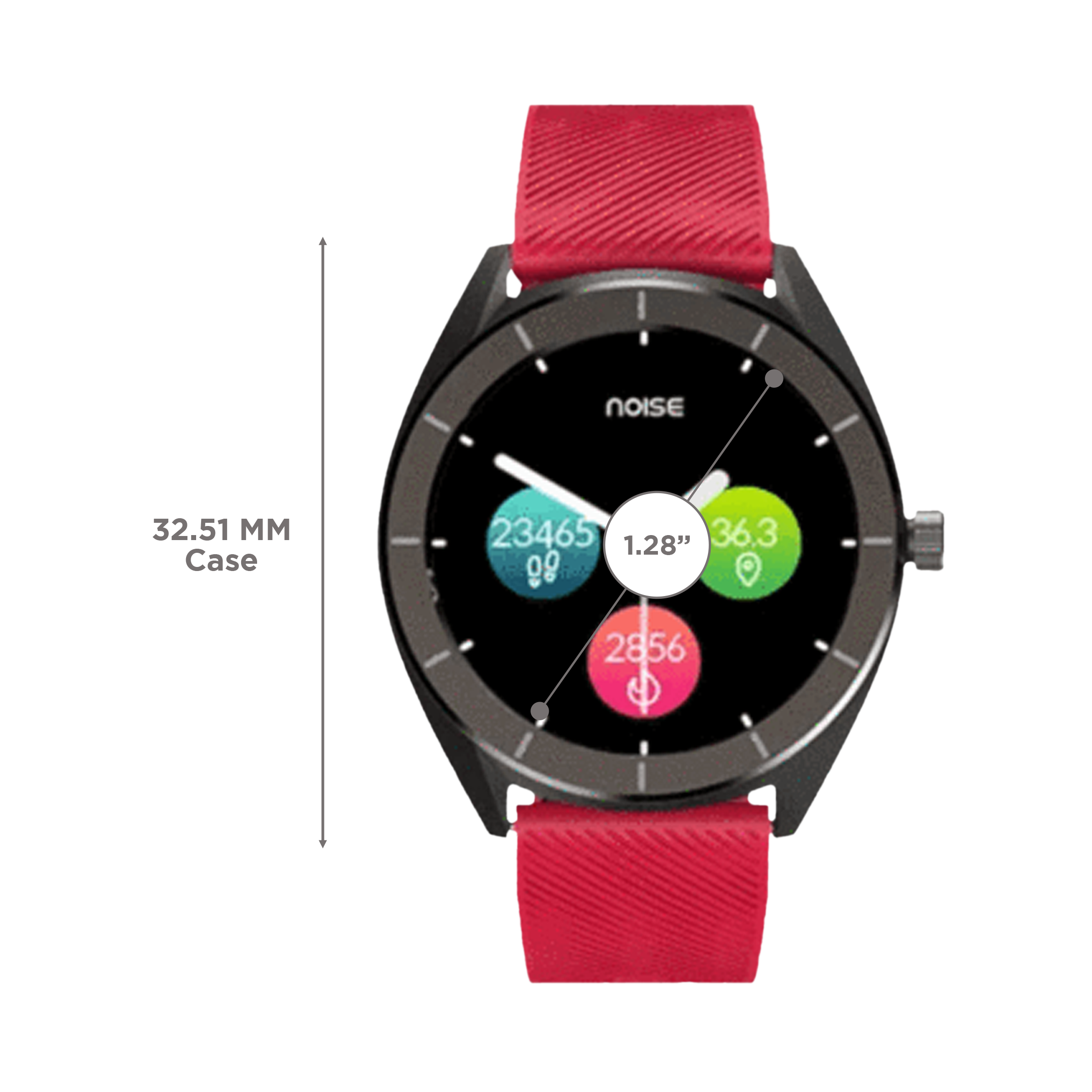 noise NoiseFit Endure Smartwatch with Activity Tracker (32.51mm LCD Display, IP68 Water Resistant, Racing Red Strap)_3