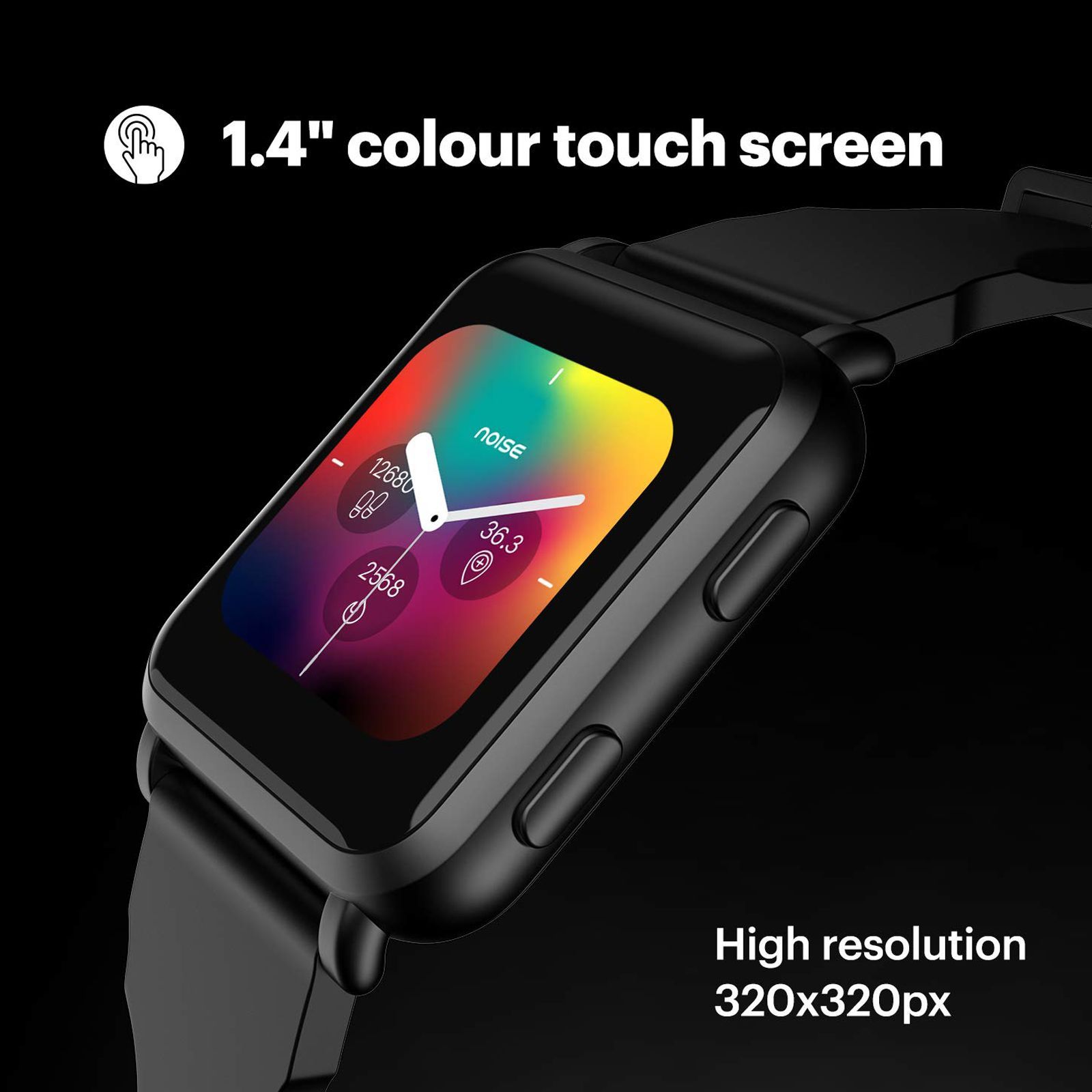 noise ColorFit Nav Smart Watch with 3D Motion Tracking (35.56mm TFT LCD Display, IP68 Water Resistant, Stealth Black Strap)_12