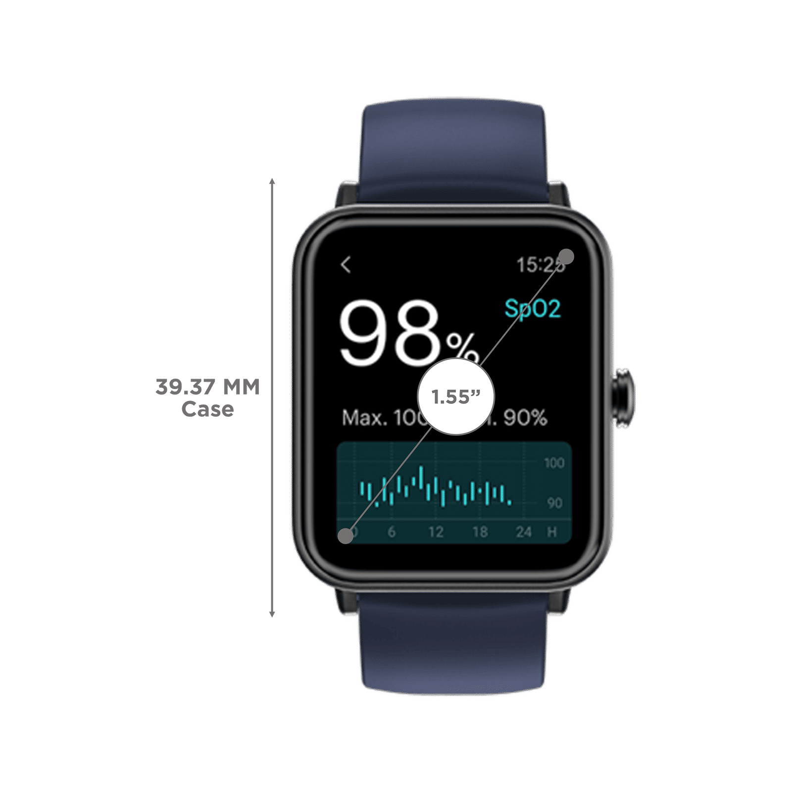 noise ColorFit Pro 3 Smartwatch with Activity Tracker (39.37mm TFT LCD Display, 5ATM Water Resistant, Jet Blue Strap)_3