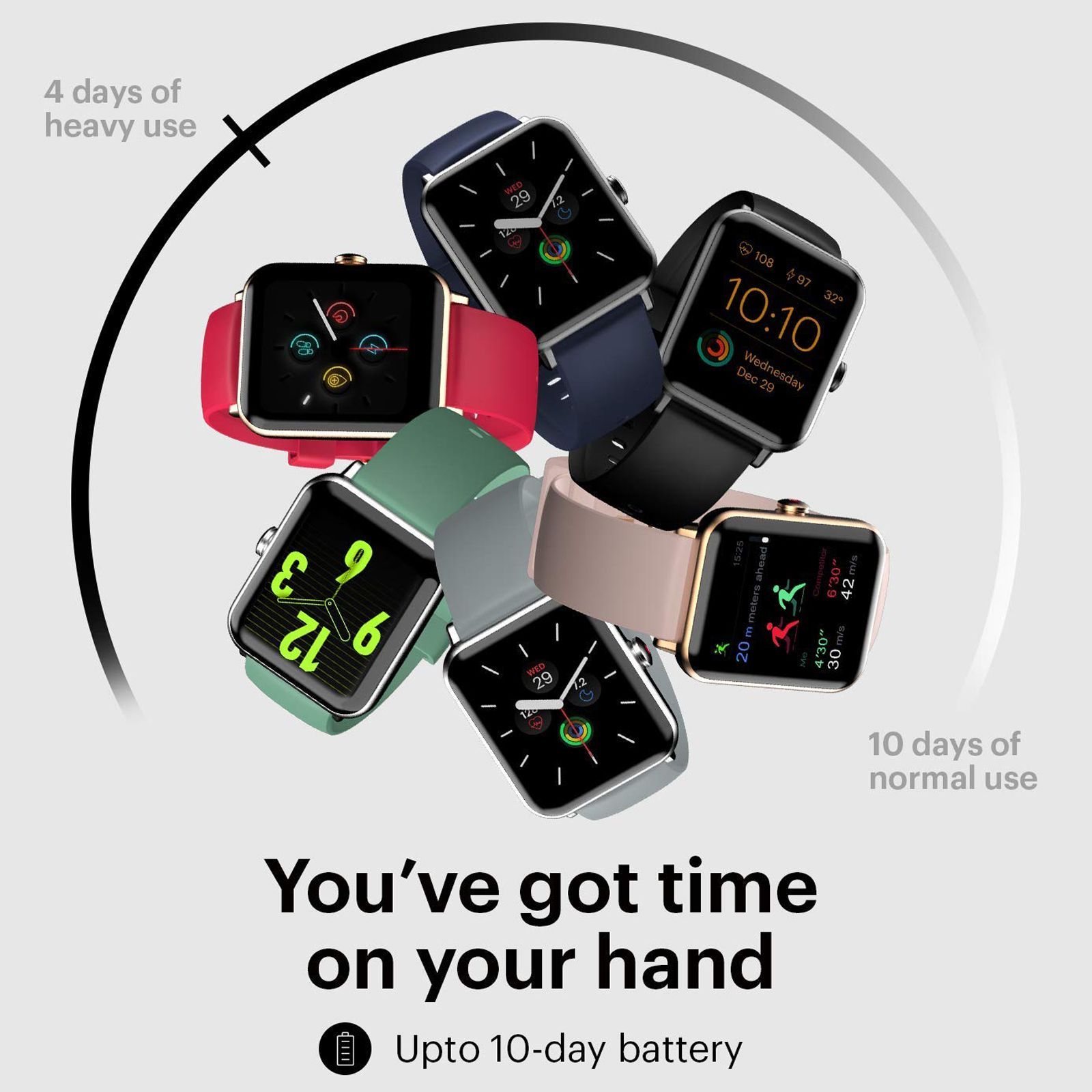 noise ColorFit Pro 3 Smartwatch with Activity Tracker (39.37mm TFT LCD Display, 5ATM Water Resistant, Rose Red Strap)_8