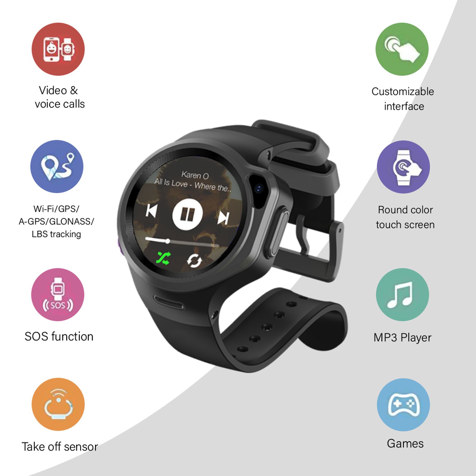 WATCHOUT Next-Gen Smartwatch with GPS (33.02mm Display, Water Resistant, Space Grey Strap)_9
