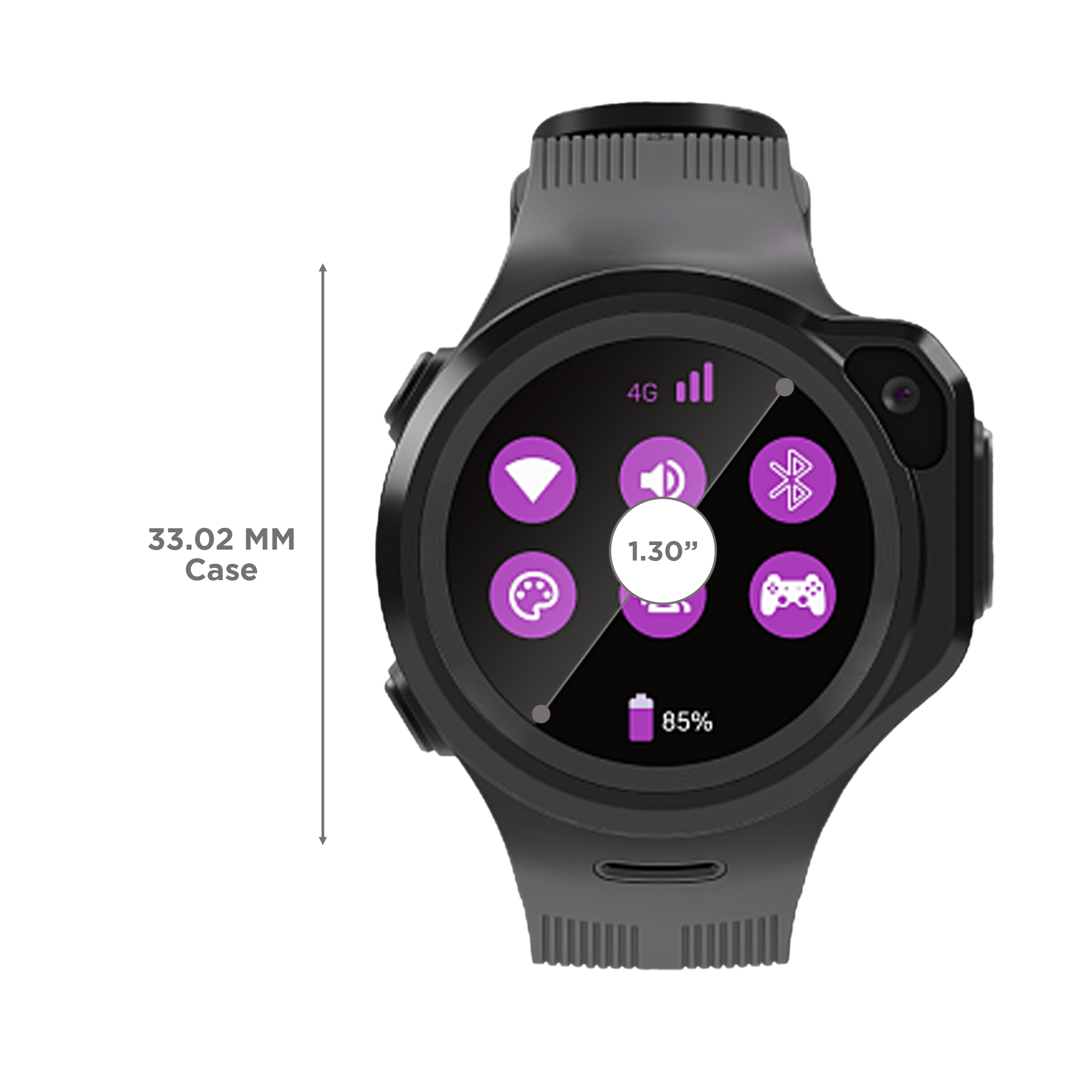 WATCHOUT Next-Gen Smartwatch with GPS (33.02mm Display, Water Resistant, Space Grey Strap)_3