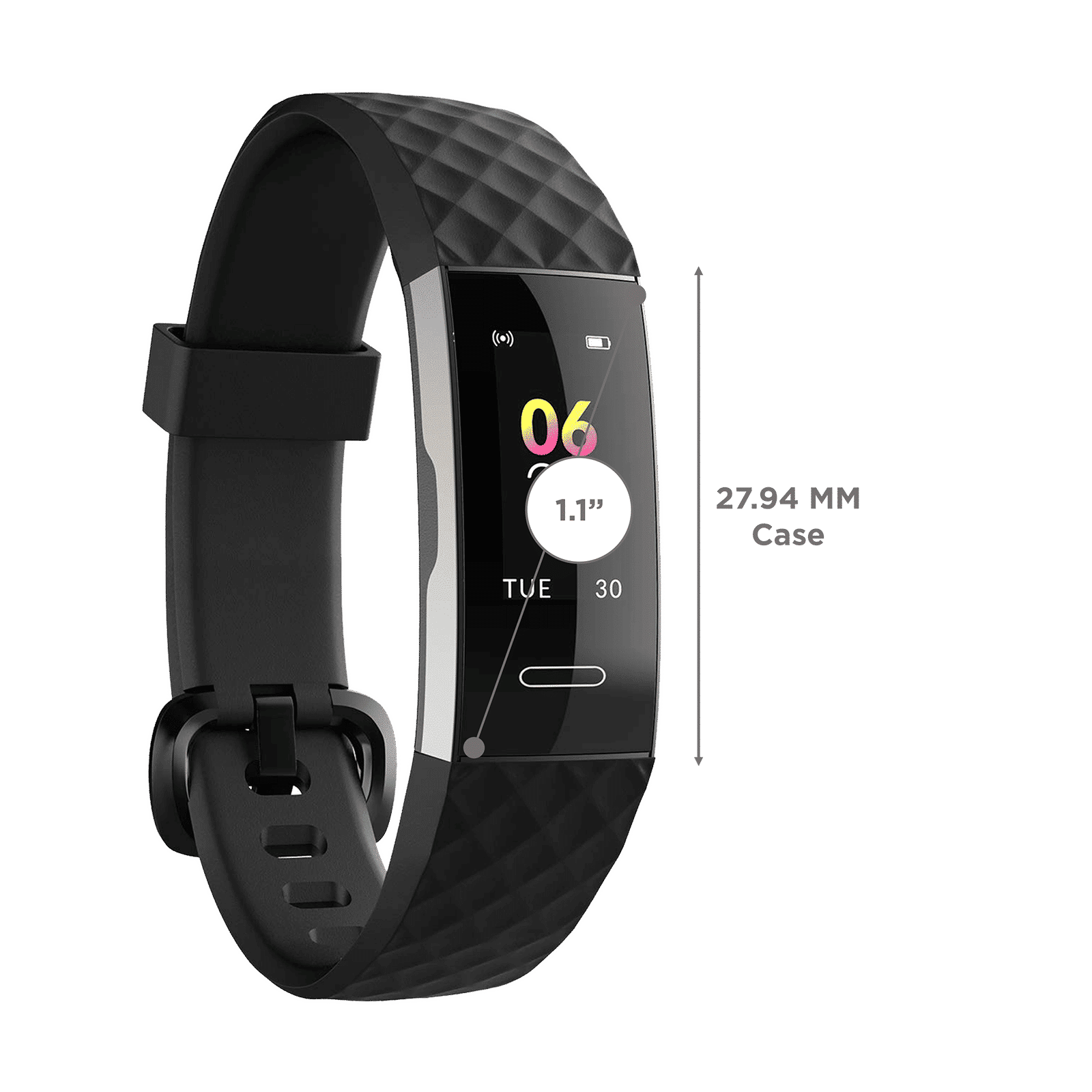 iGear iG-C6T Smart Band with Body Temperature (1.1 Inch Touchscreen TFT-LCD Display, IP67 Water Resistant, Black Strap)_2