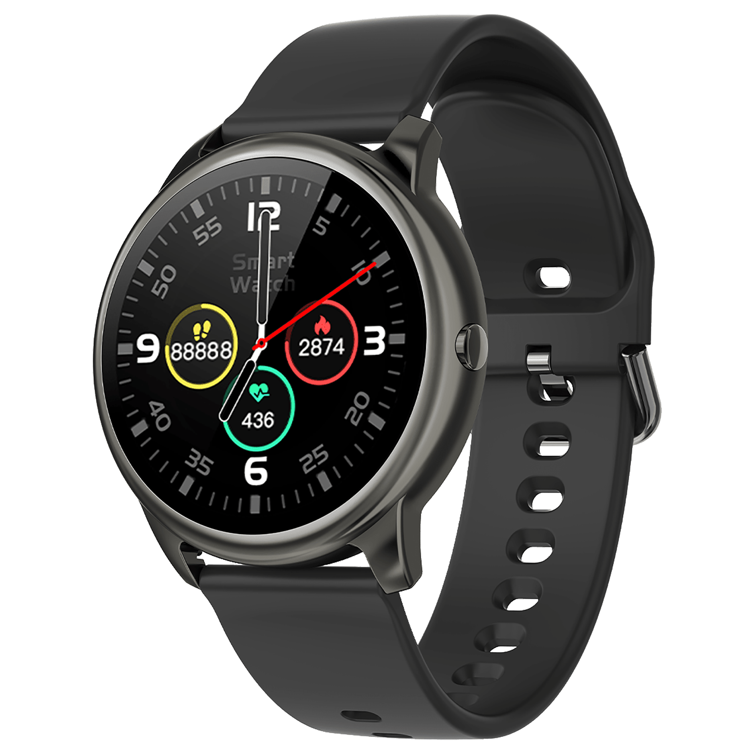 CROSSBEATS Orbit Smartwatch with Bluetooth Calling (33.02mm with IPS Display, IP68 Waterproof, Graphite Black Strap)_1