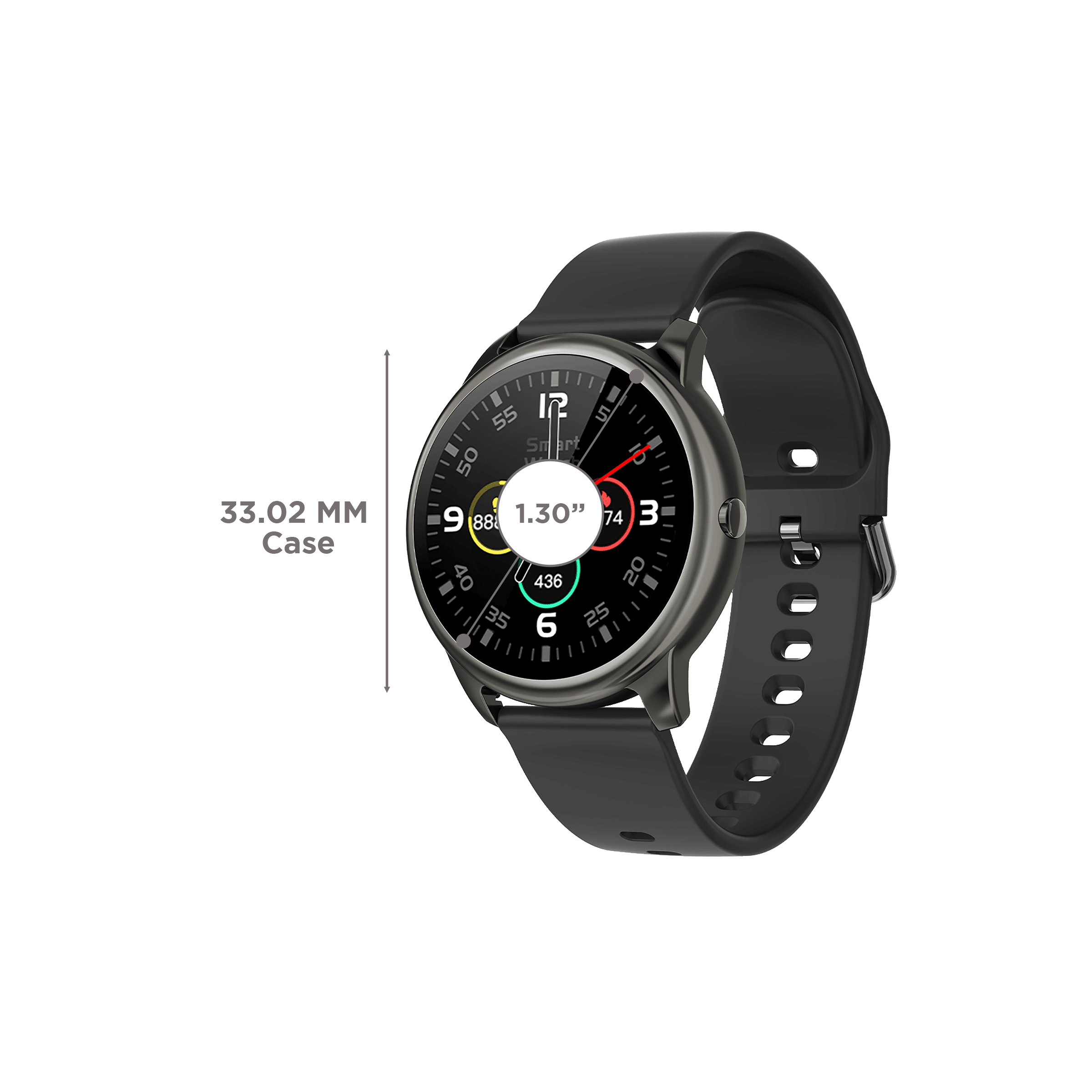 CROSSBEATS Orbit Smartwatch with Bluetooth Calling (33.02mm with IPS Display, IP68 Waterproof, Graphite Black Strap)_3
